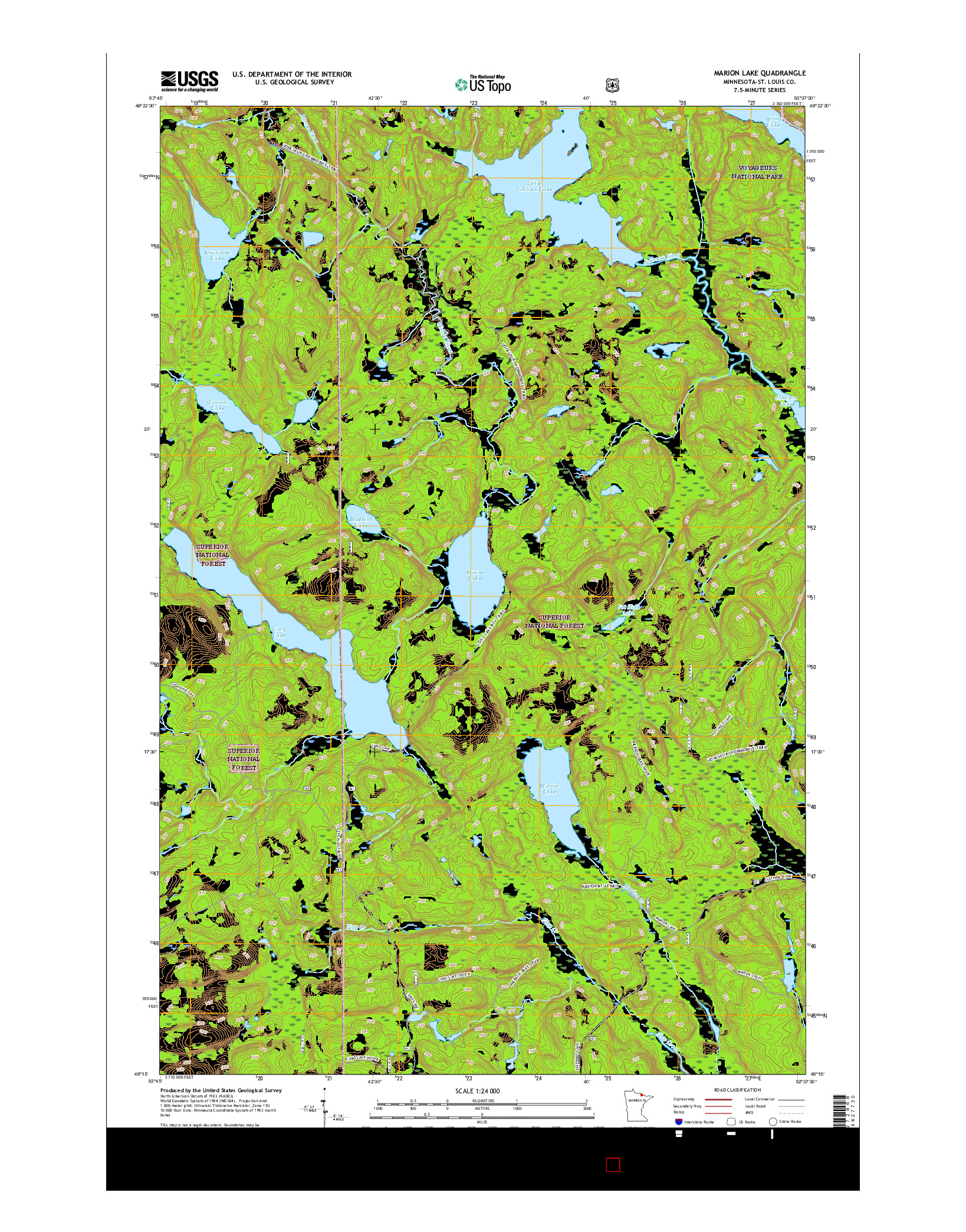 USGS US TOPO 7.5-MINUTE MAP FOR MARION LAKE, MN 2016
