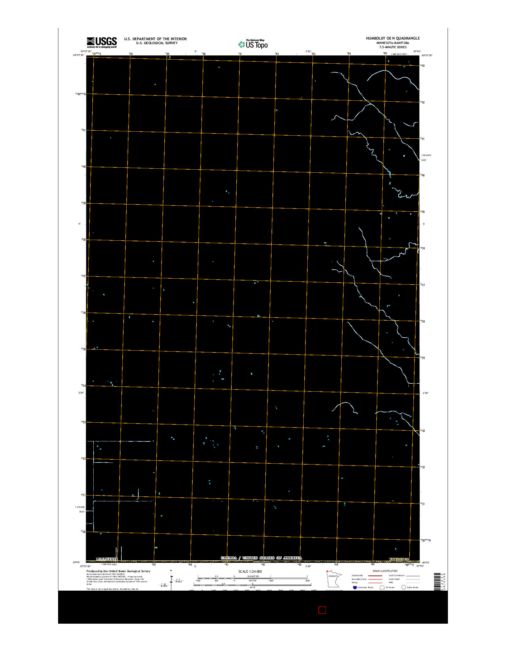 USGS US TOPO 7.5-MINUTE MAP FOR HUMBOLDT OE N, MN-MB 2016