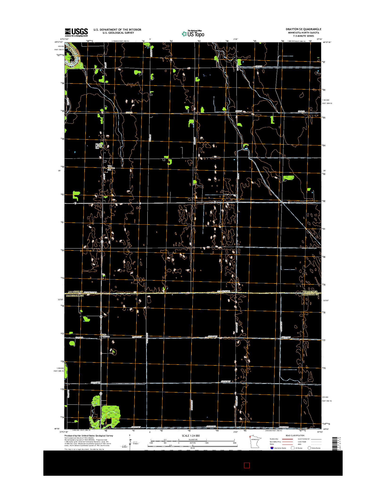 USGS US TOPO 7.5-MINUTE MAP FOR DRAYTON SE, MN-ND 2016