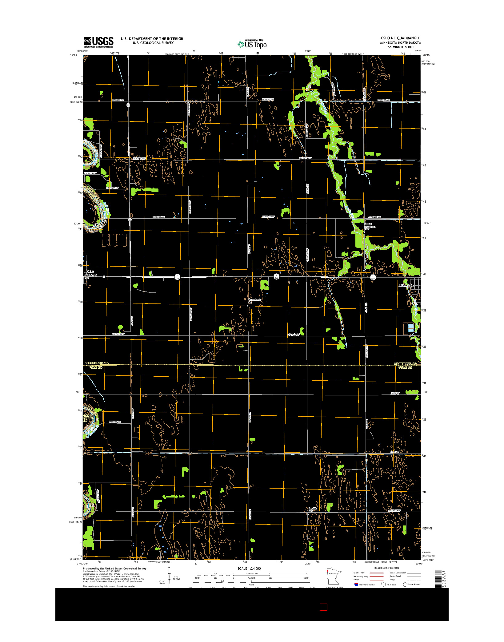 USGS US TOPO 7.5-MINUTE MAP FOR OSLO NE, MN-ND 2016