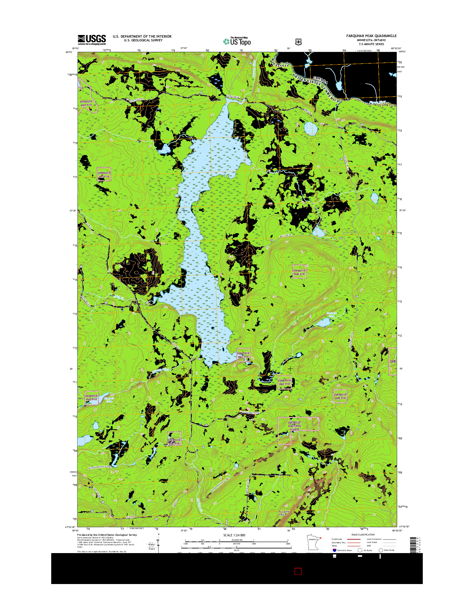 USGS US TOPO 7.5-MINUTE MAP FOR FARQUHAR PEAK, MN-ON 2016
