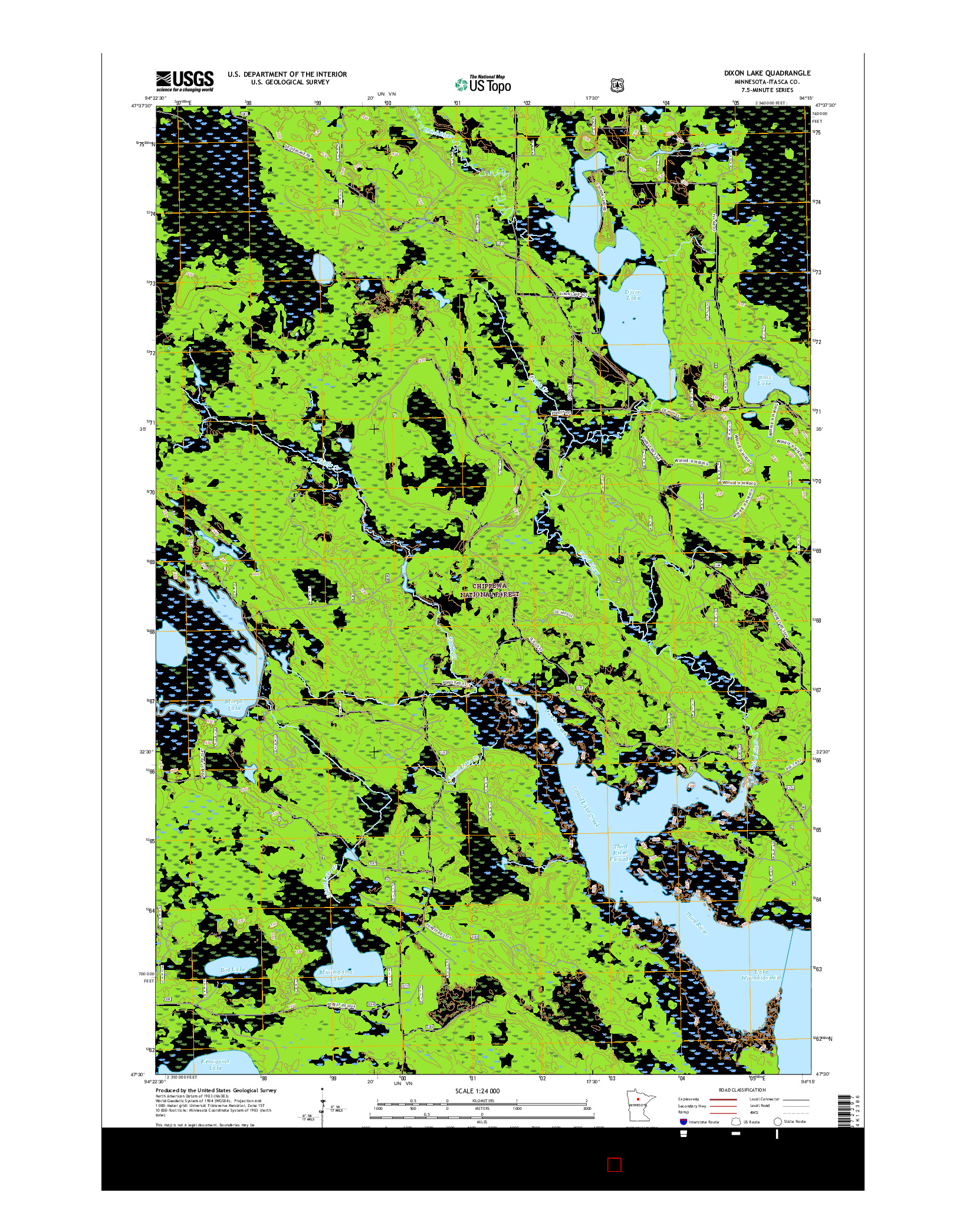 USGS US TOPO 7.5-MINUTE MAP FOR DIXON LAKE, MN 2016