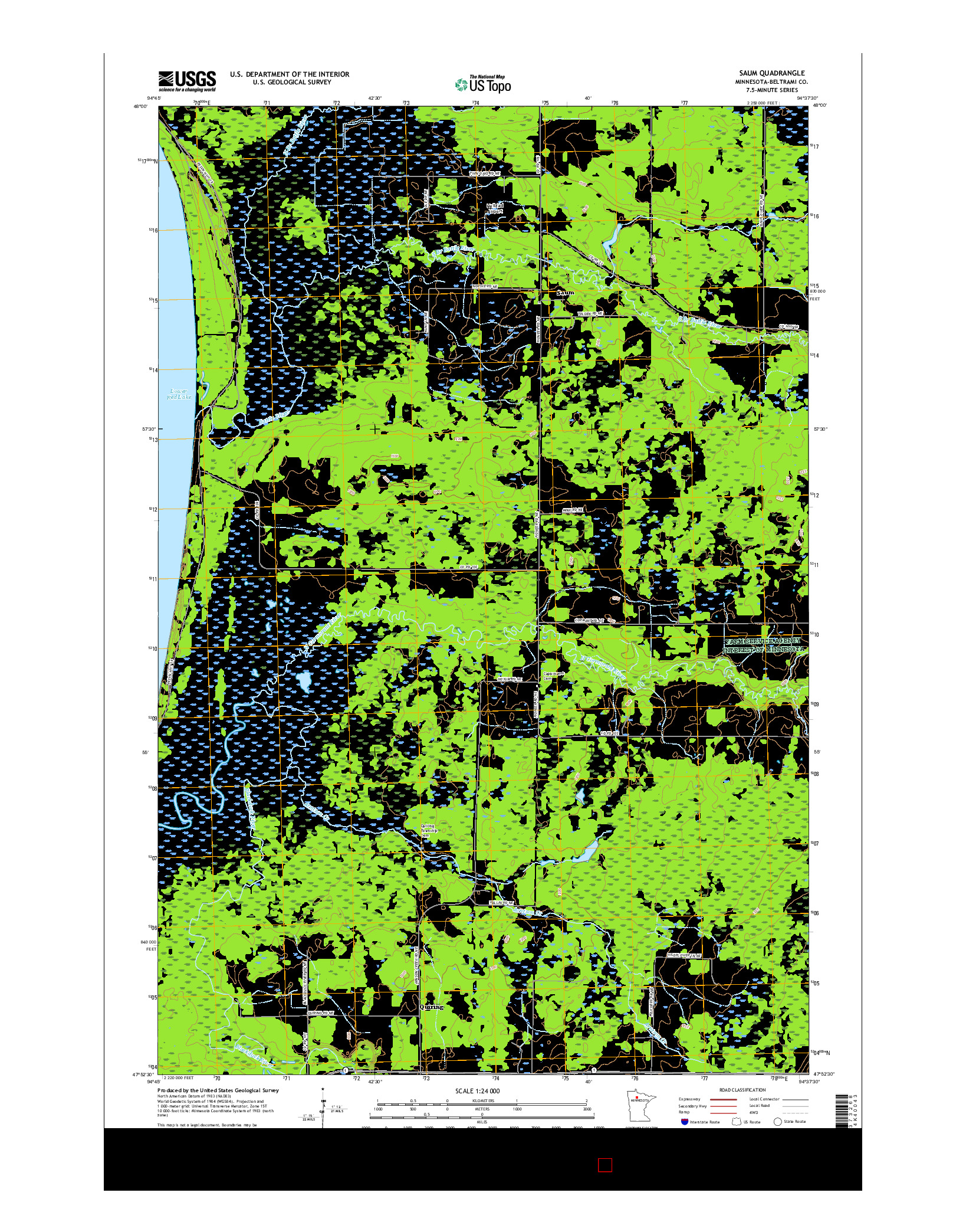 USGS US TOPO 7.5-MINUTE MAP FOR SAUM, MN 2016