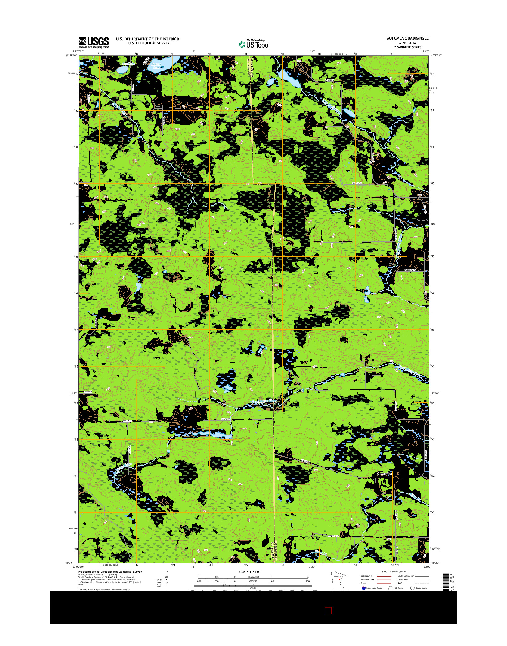 USGS US TOPO 7.5-MINUTE MAP FOR AUTOMBA, MN 2016