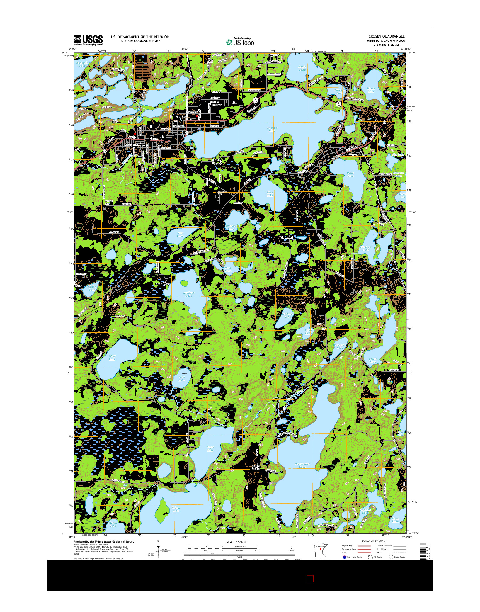 USGS US TOPO 7.5-MINUTE MAP FOR CROSBY, MN 2016