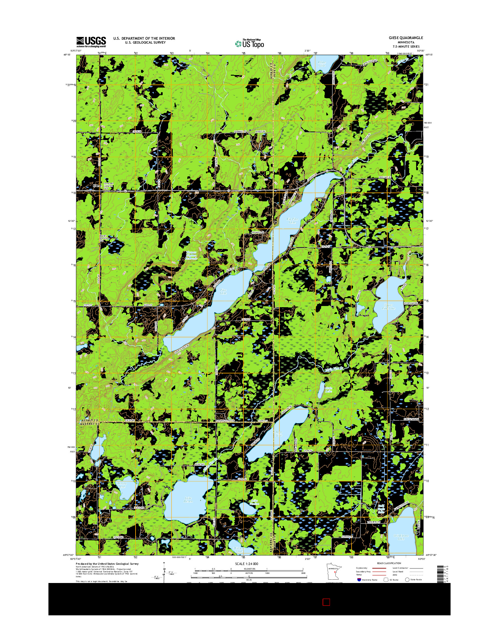 USGS US TOPO 7.5-MINUTE MAP FOR GIESE, MN 2016