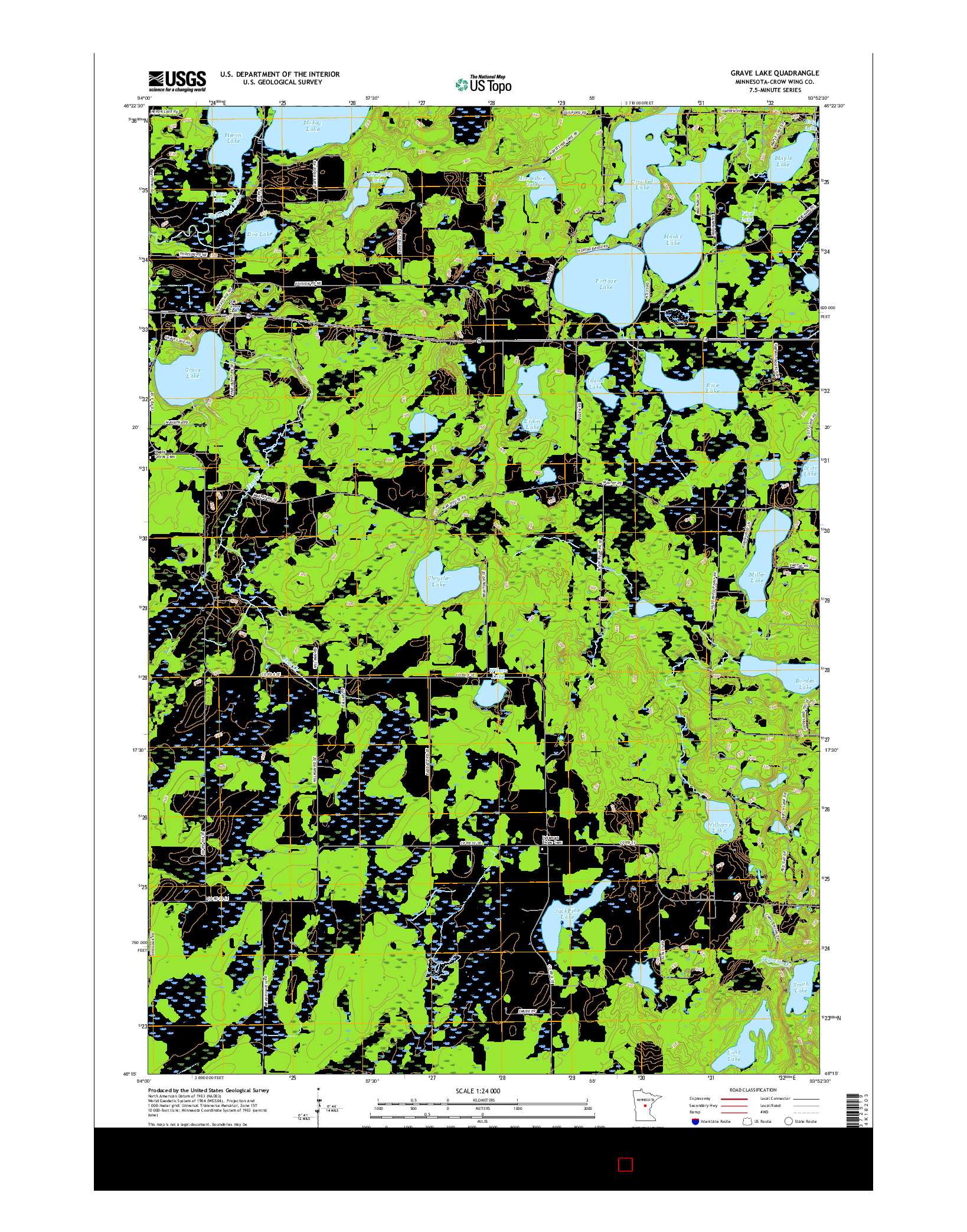 USGS US TOPO 7.5-MINUTE MAP FOR GRAVE LAKE, MN 2016