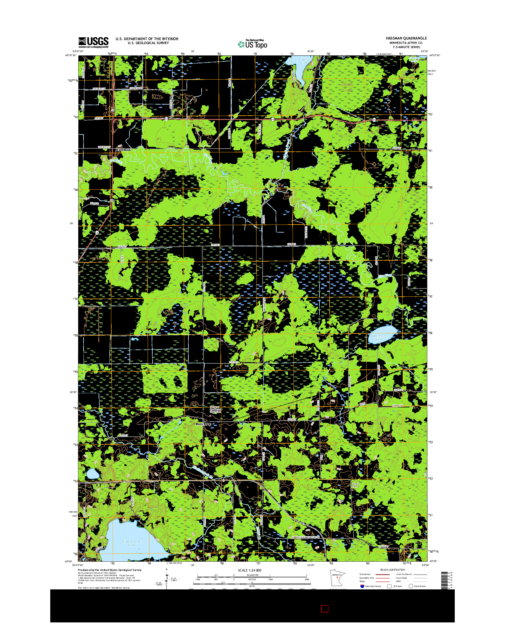 USGS US TOPO 7.5-MINUTE MAP FOR HASSMAN, MN 2016