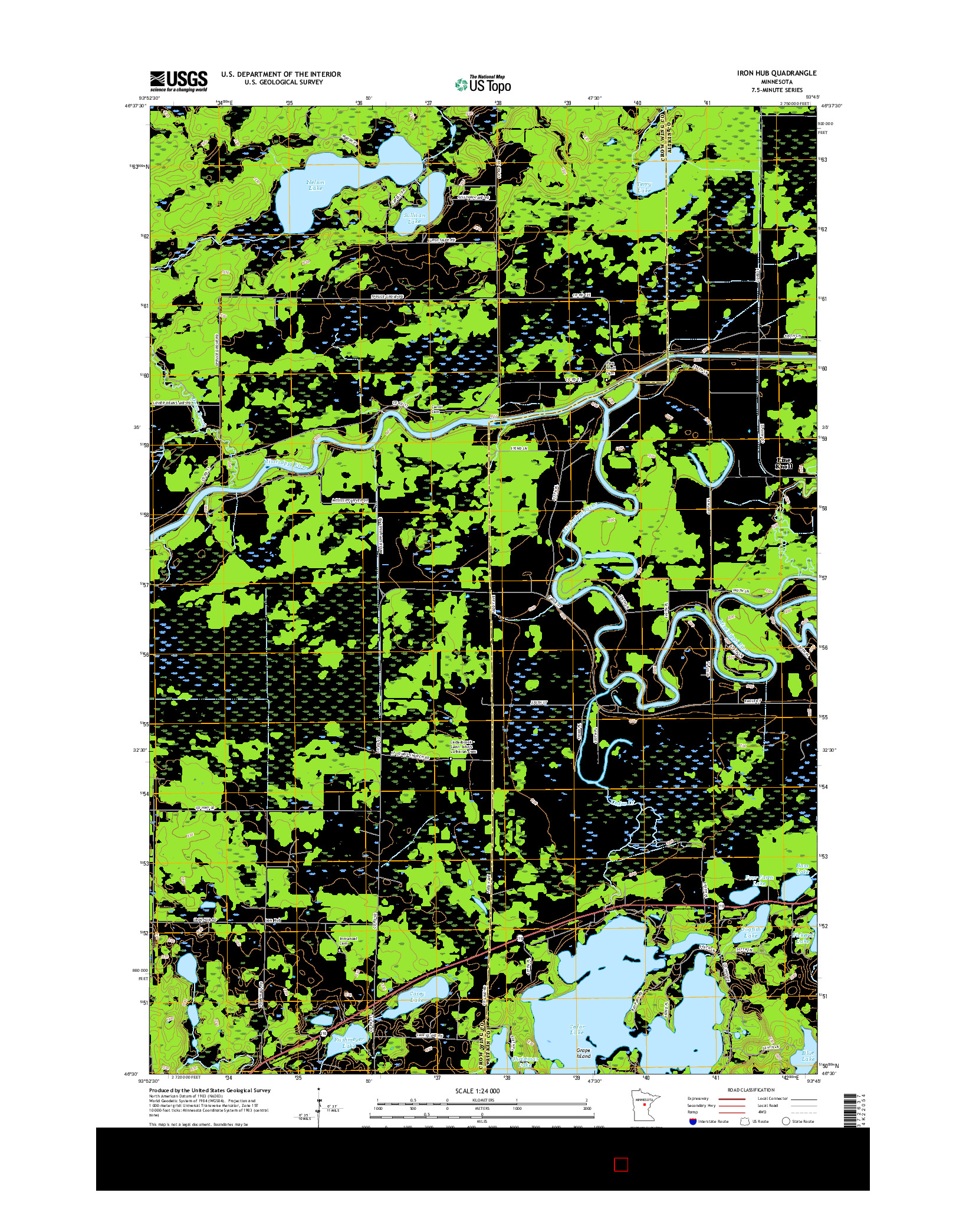 USGS US TOPO 7.5-MINUTE MAP FOR IRON HUB, MN 2016