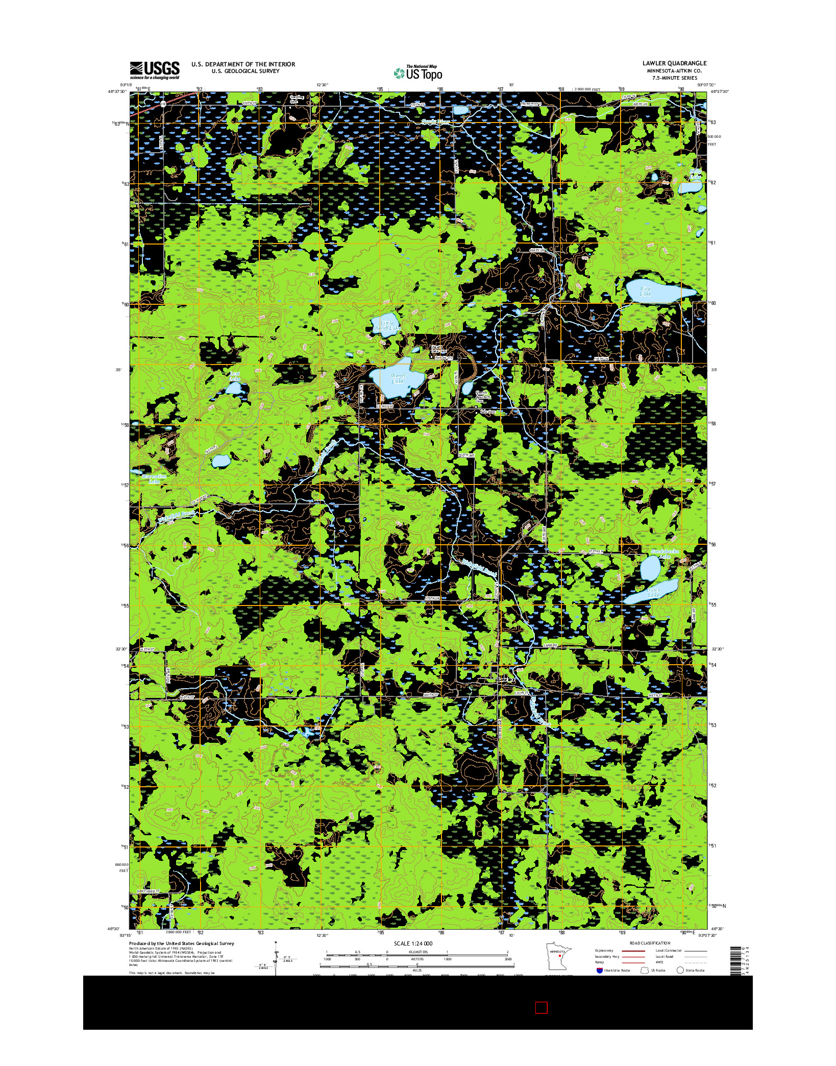 USGS US TOPO 7.5-MINUTE MAP FOR LAWLER, MN 2016