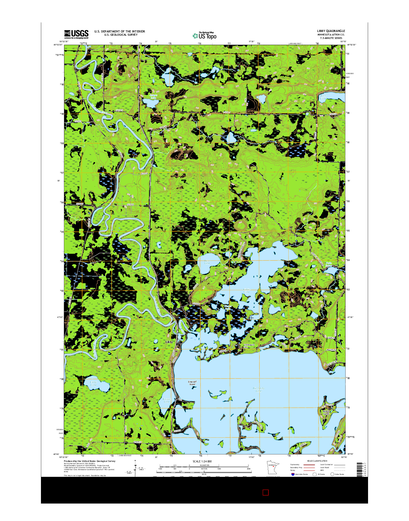 USGS US TOPO 7.5-MINUTE MAP FOR LIBBY, MN 2016