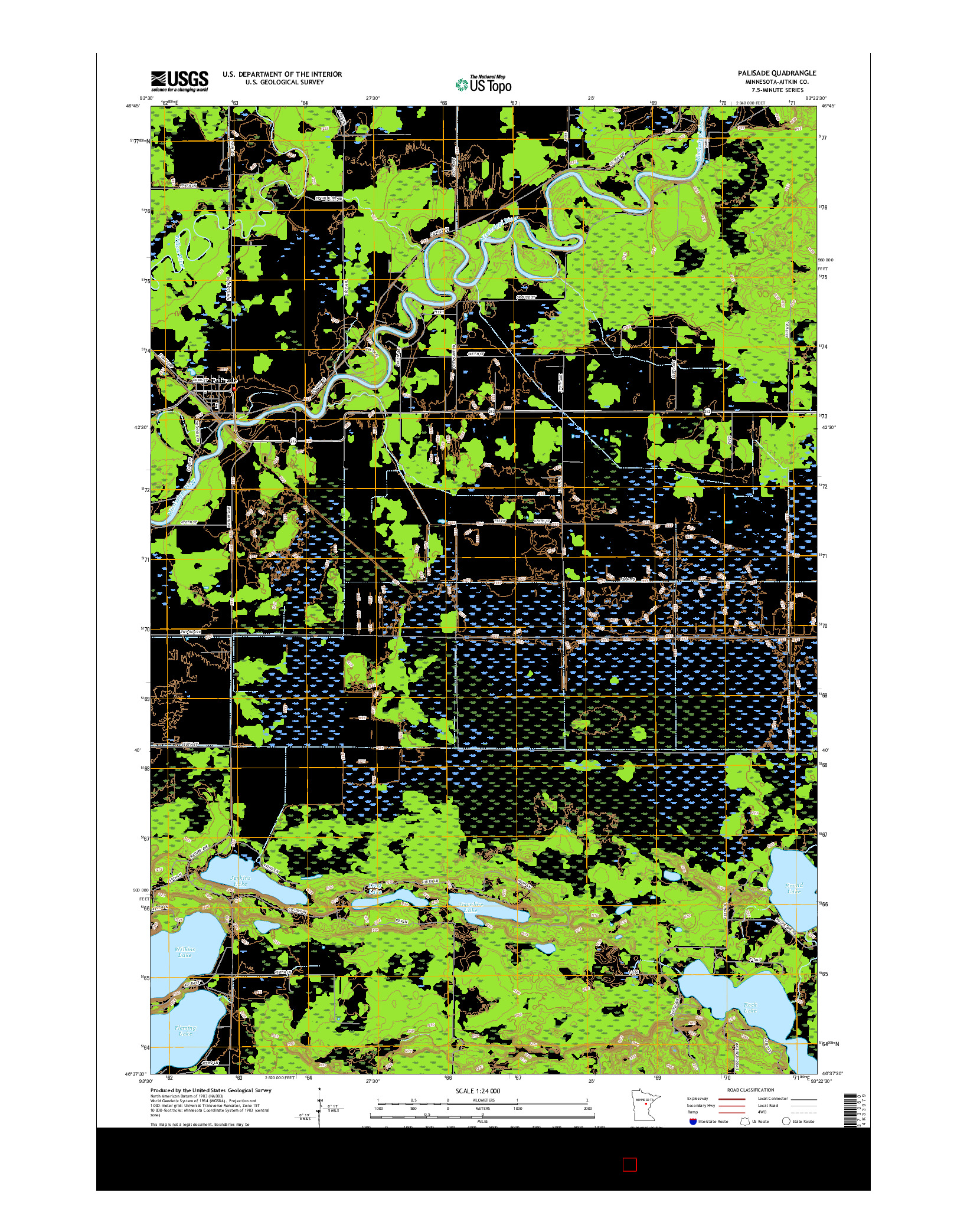 USGS US TOPO 7.5-MINUTE MAP FOR PALISADE, MN 2016