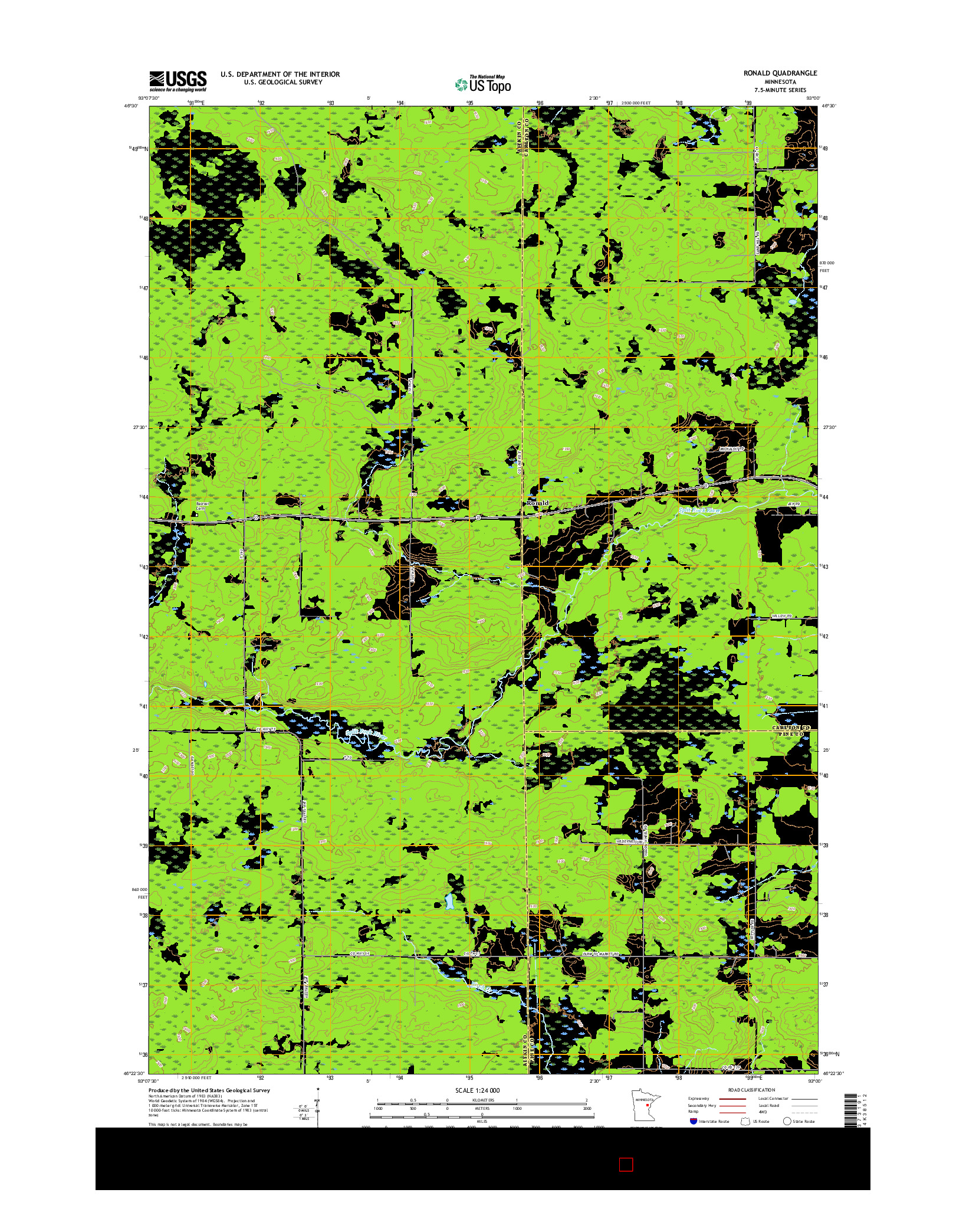 USGS US TOPO 7.5-MINUTE MAP FOR RONALD, MN 2016