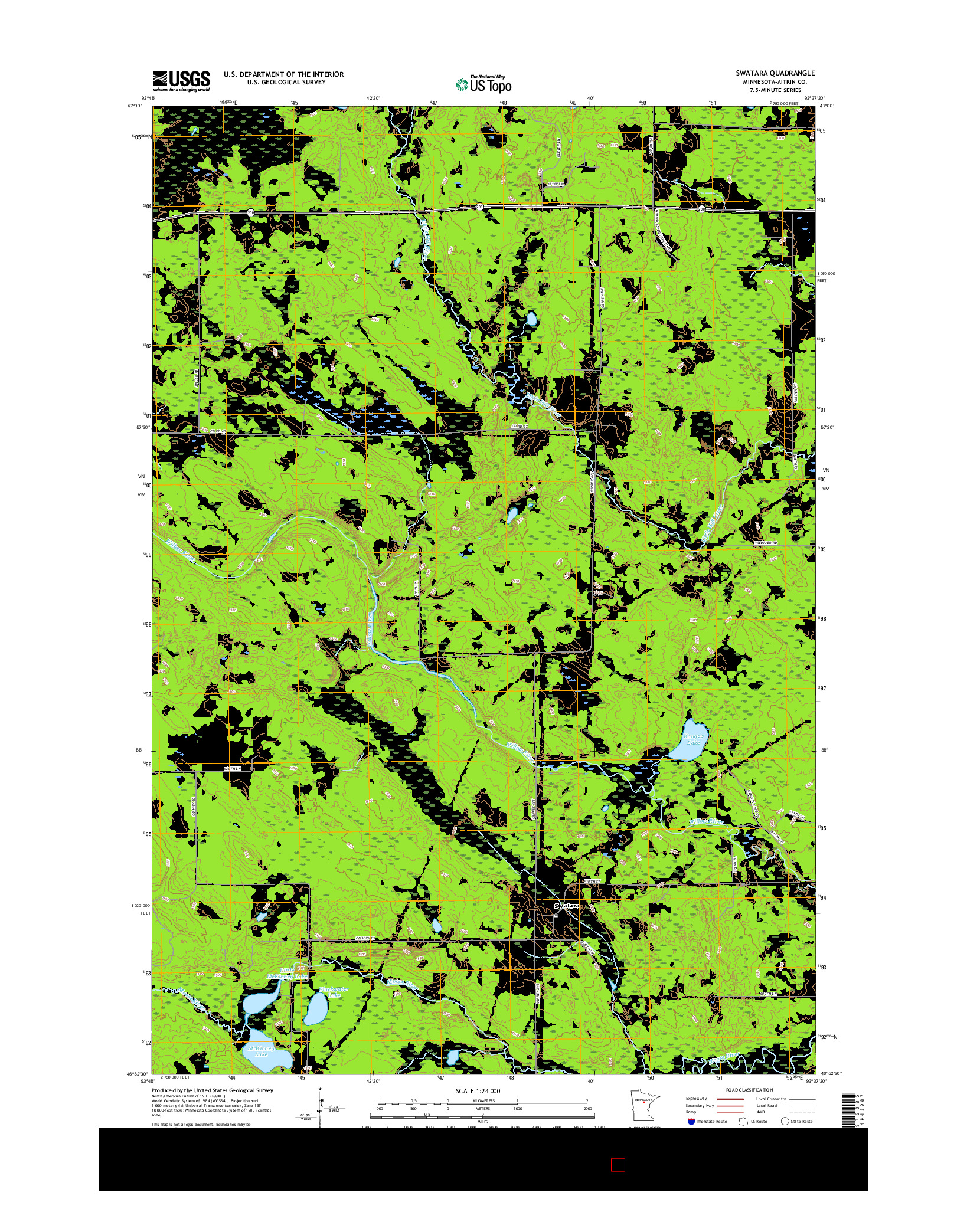 USGS US TOPO 7.5-MINUTE MAP FOR SWATARA, MN 2016