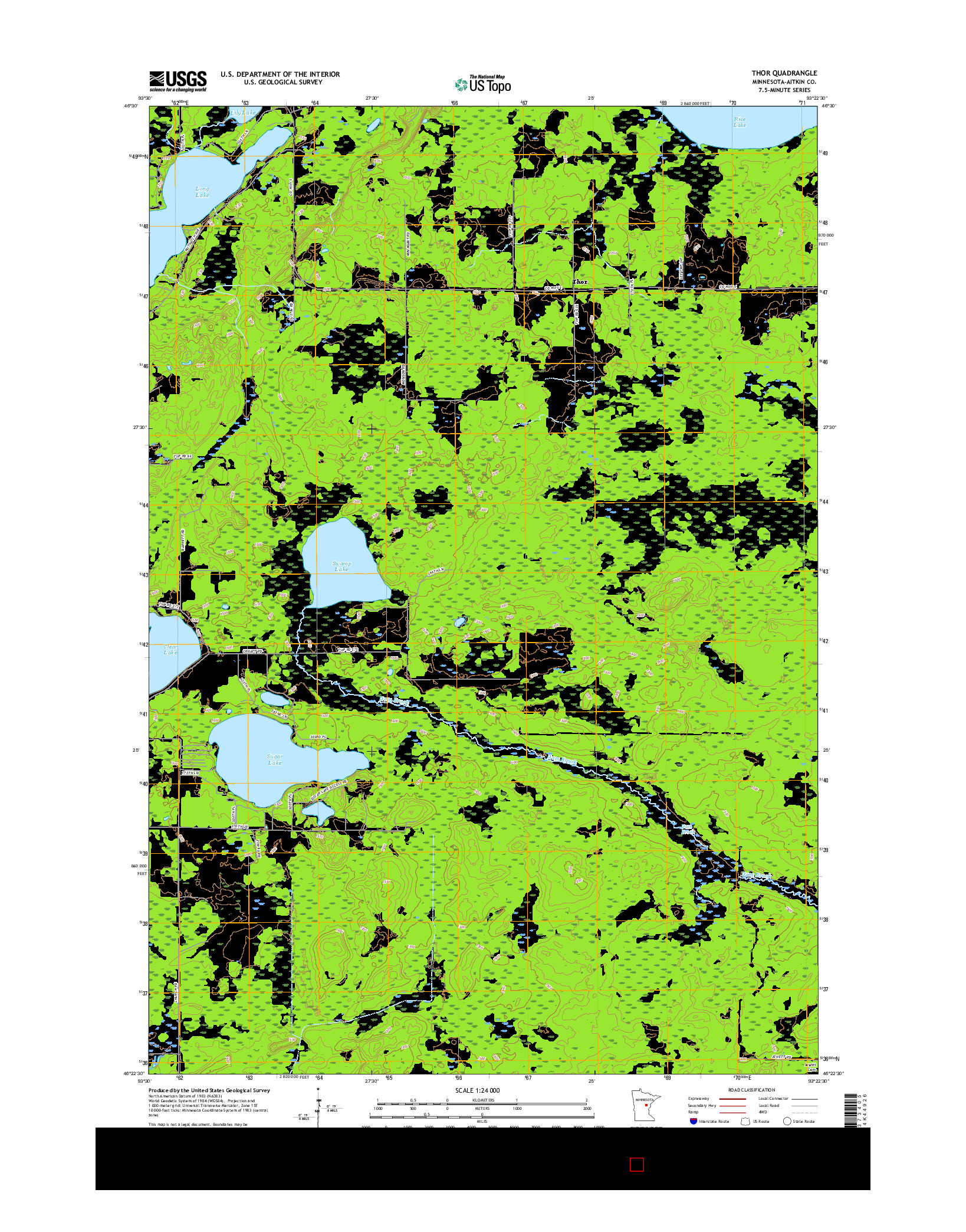 USGS US TOPO 7.5-MINUTE MAP FOR THOR, MN 2016