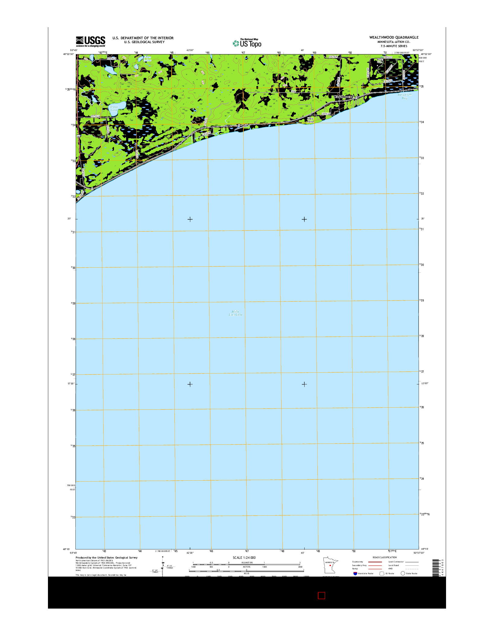 USGS US TOPO 7.5-MINUTE MAP FOR WEALTHWOOD, MN 2016