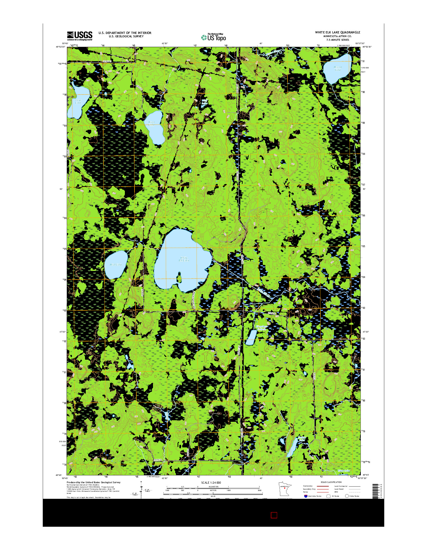 USGS US TOPO 7.5-MINUTE MAP FOR WHITE ELK LAKE, MN 2016
