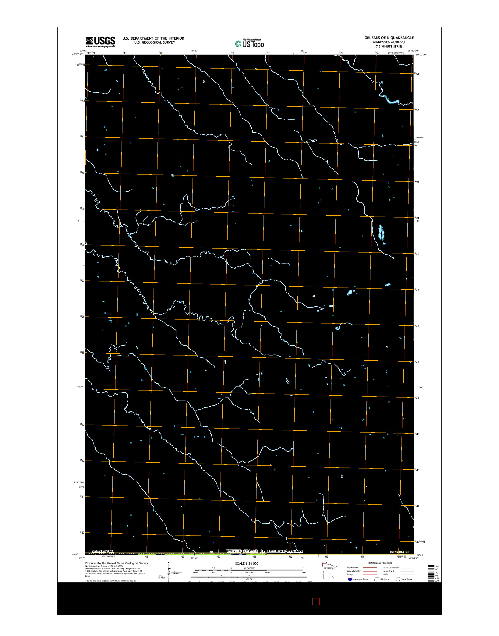 USGS US TOPO 7.5-MINUTE MAP FOR ORLEANS OE N, MN-MB 2016