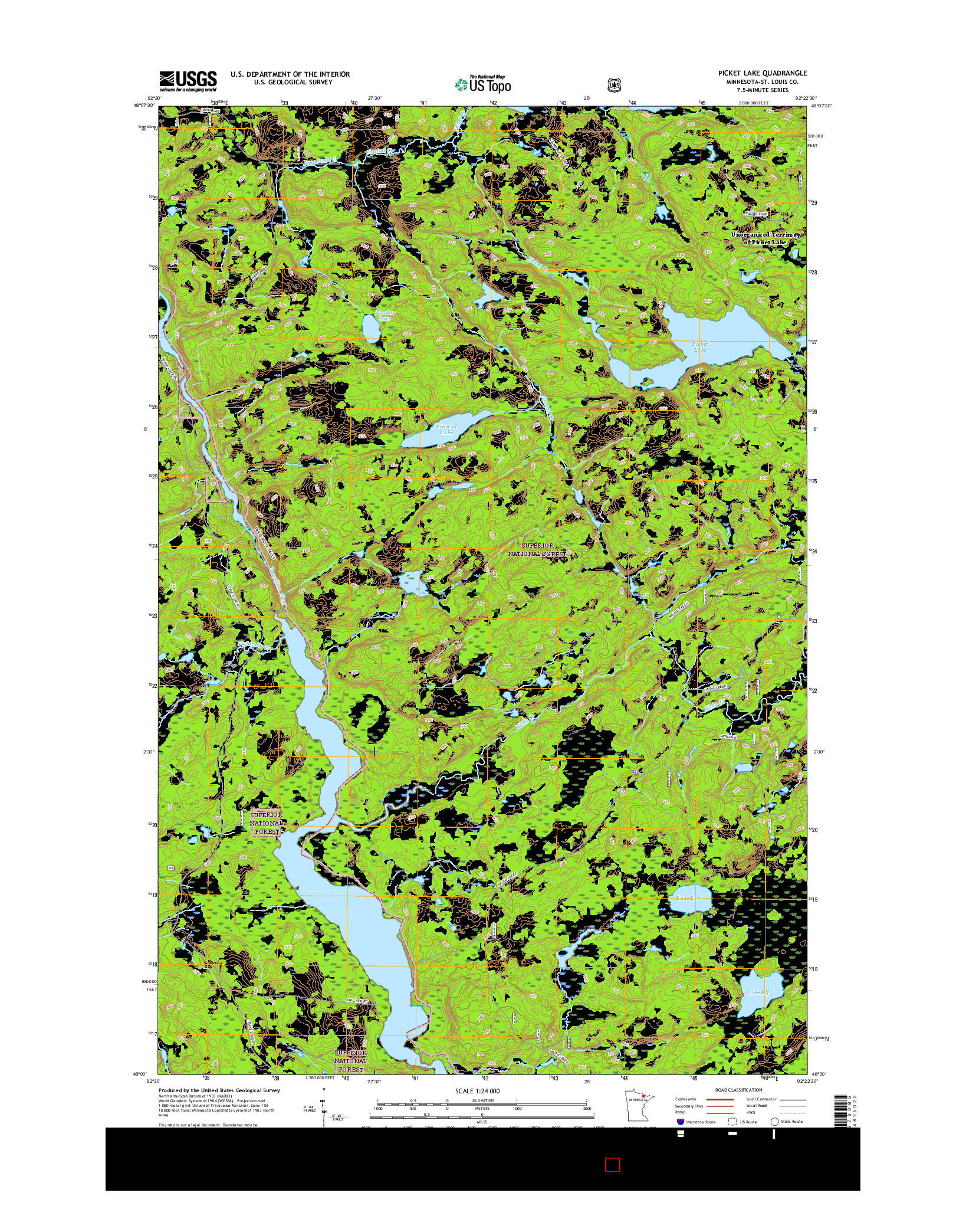 USGS US TOPO 7.5-MINUTE MAP FOR PICKET LAKE, MN 2016