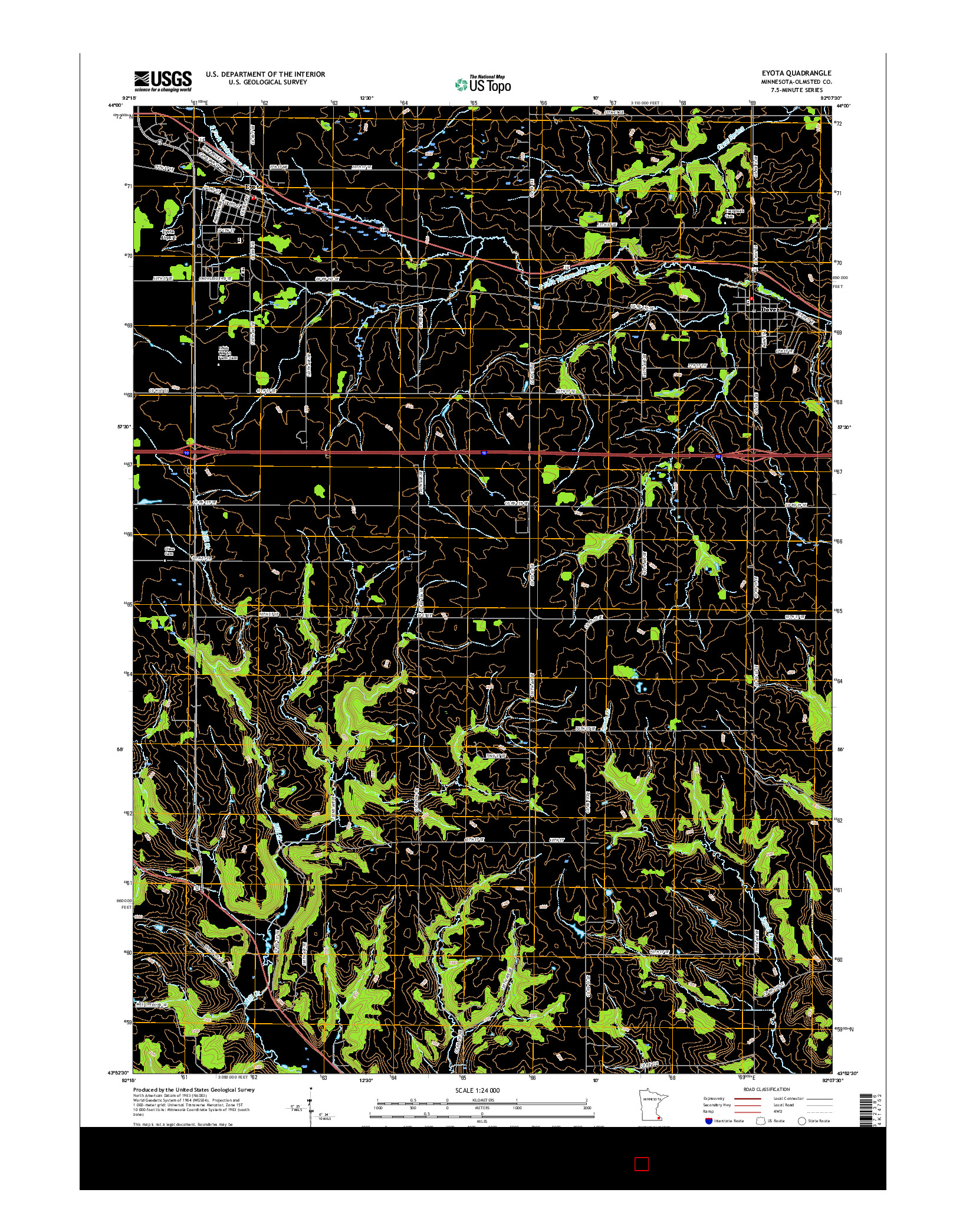 USGS US TOPO 7.5-MINUTE MAP FOR EYOTA, MN 2016