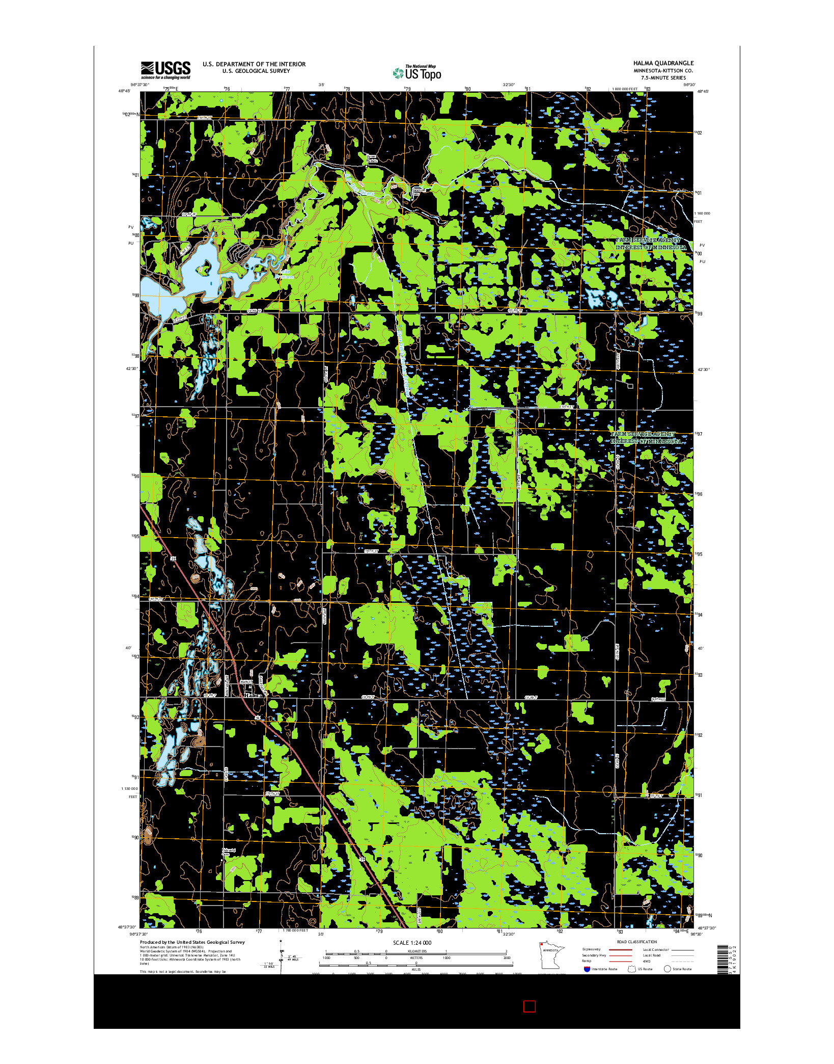 USGS US TOPO 7.5-MINUTE MAP FOR HALMA, MN 2016