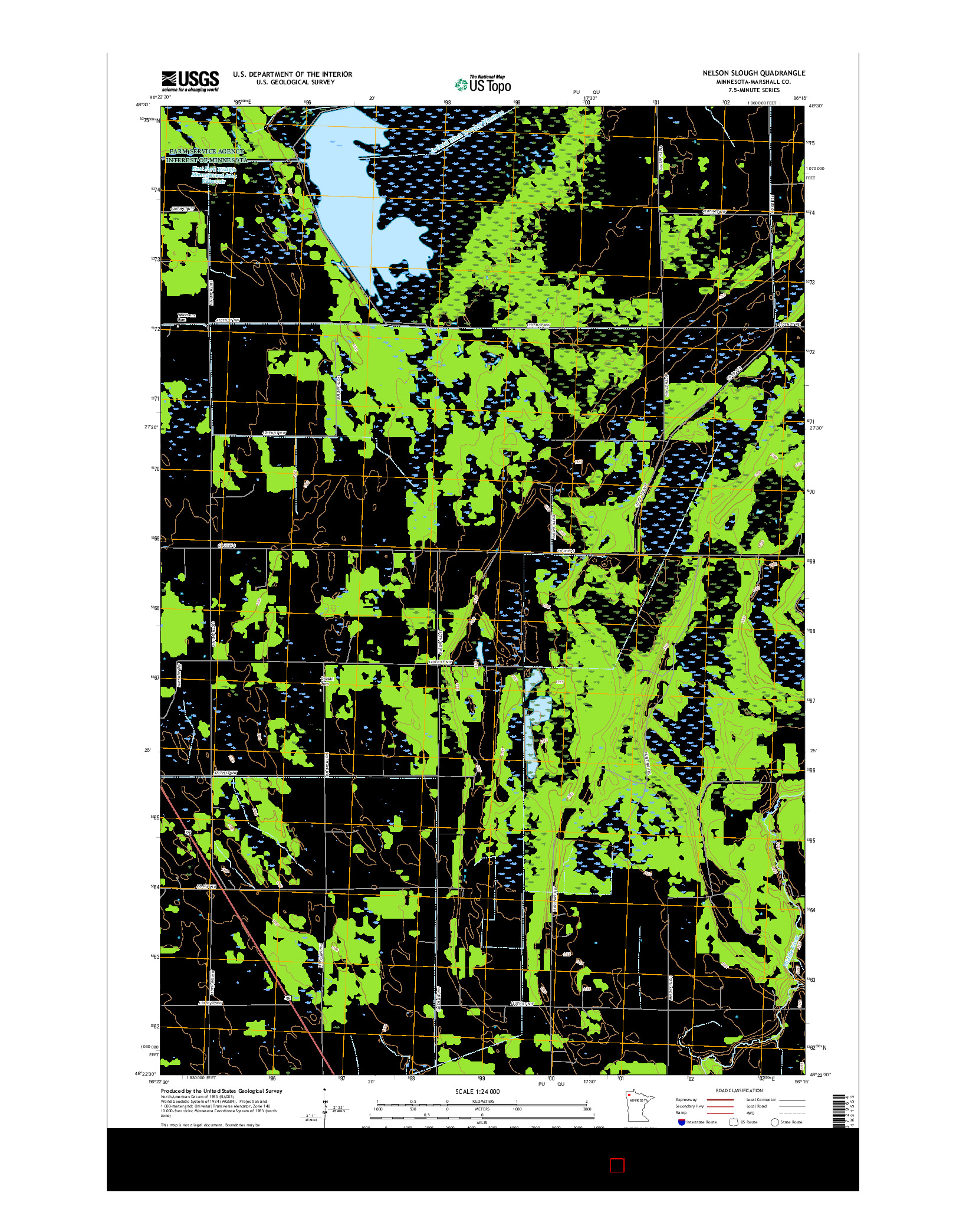 USGS US TOPO 7.5-MINUTE MAP FOR NELSON SLOUGH, MN 2016