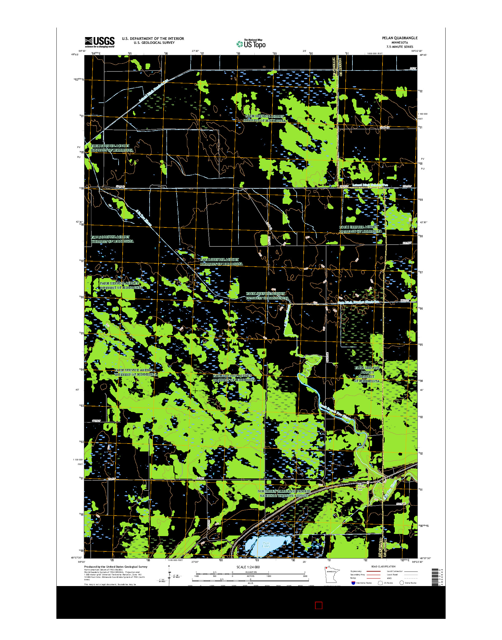 USGS US TOPO 7.5-MINUTE MAP FOR PELAN, MN 2016