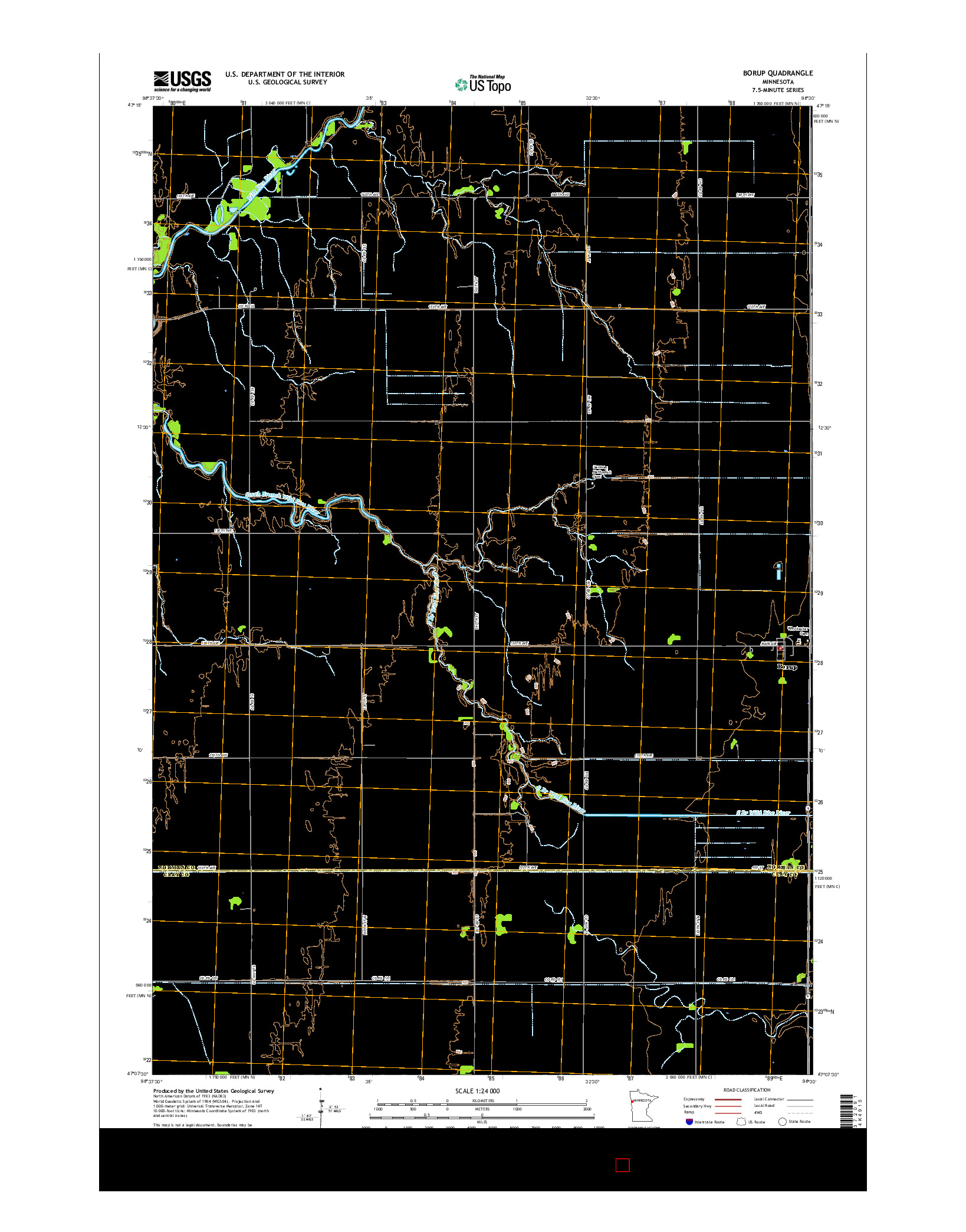 USGS US TOPO 7.5-MINUTE MAP FOR BORUP, MN 2016
