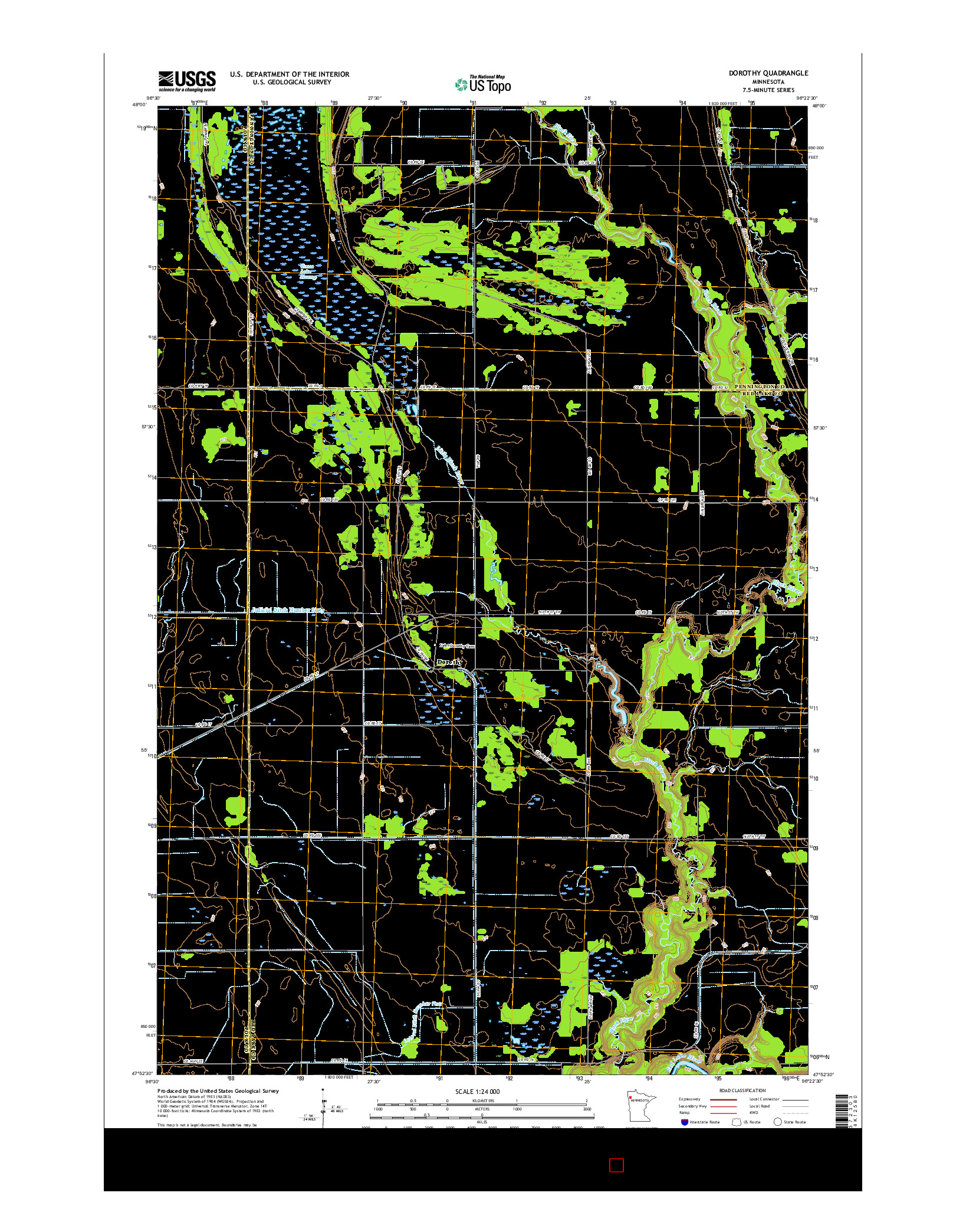 USGS US TOPO 7.5-MINUTE MAP FOR DOROTHY, MN 2016