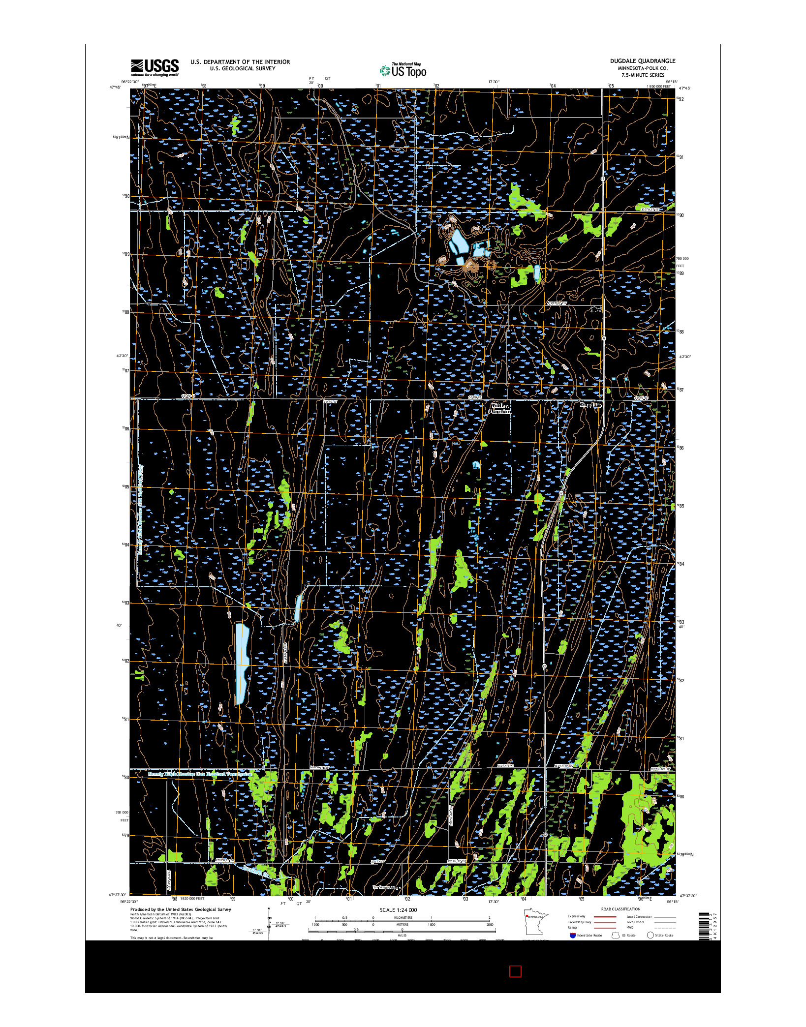 USGS US TOPO 7.5-MINUTE MAP FOR DUGDALE, MN 2016