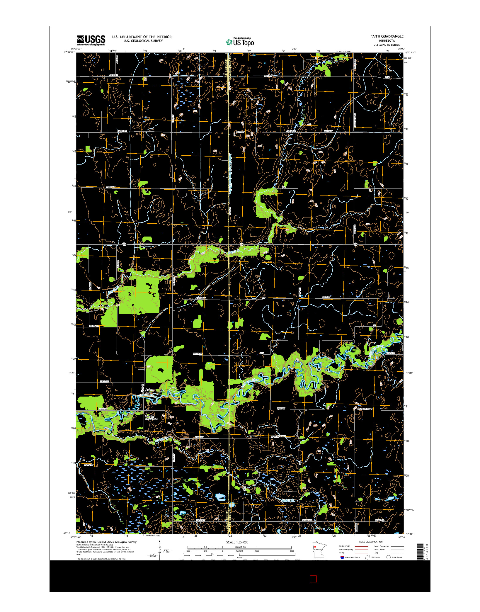 USGS US TOPO 7.5-MINUTE MAP FOR FAITH, MN 2016