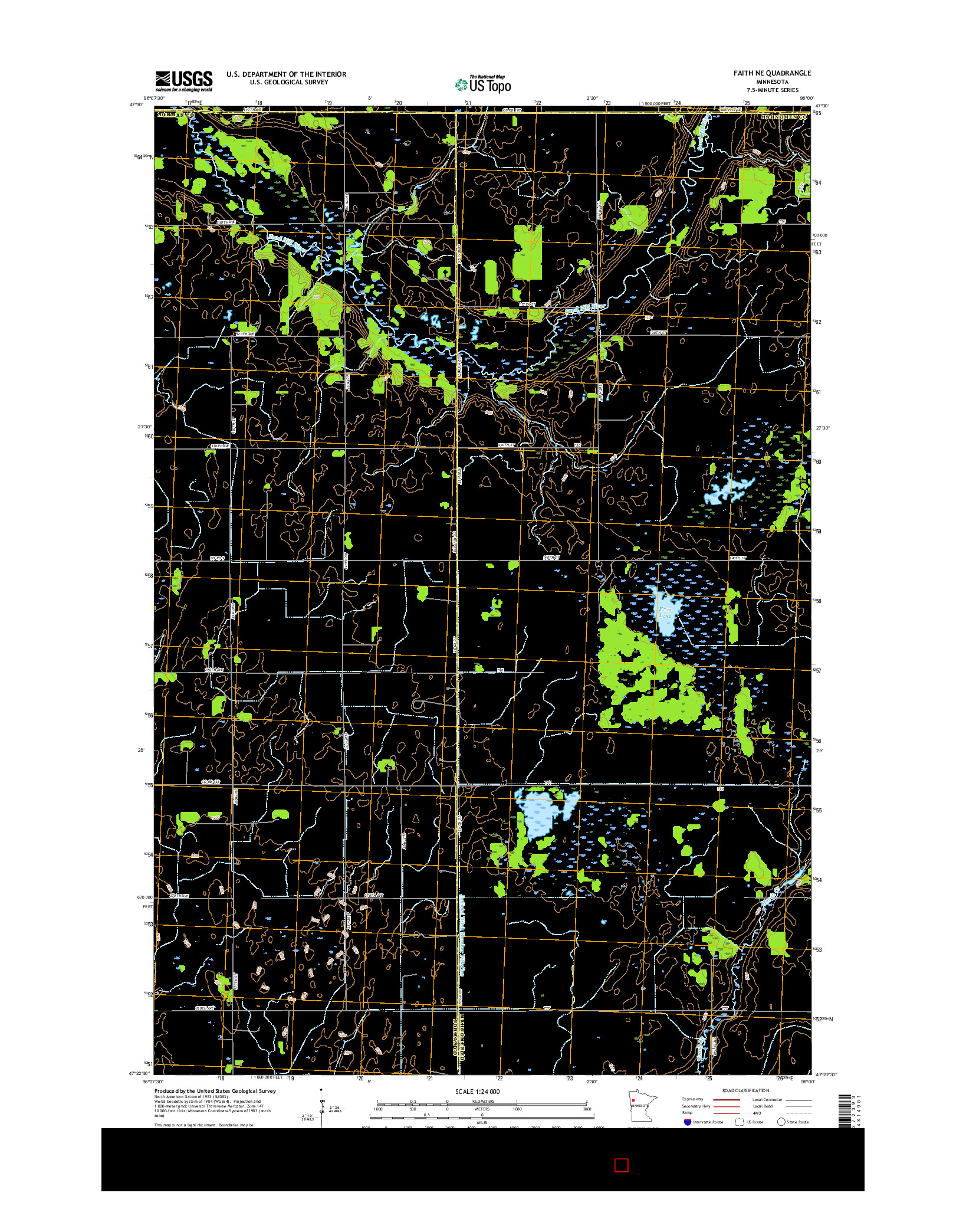 USGS US TOPO 7.5-MINUTE MAP FOR FAITH NE, MN 2016