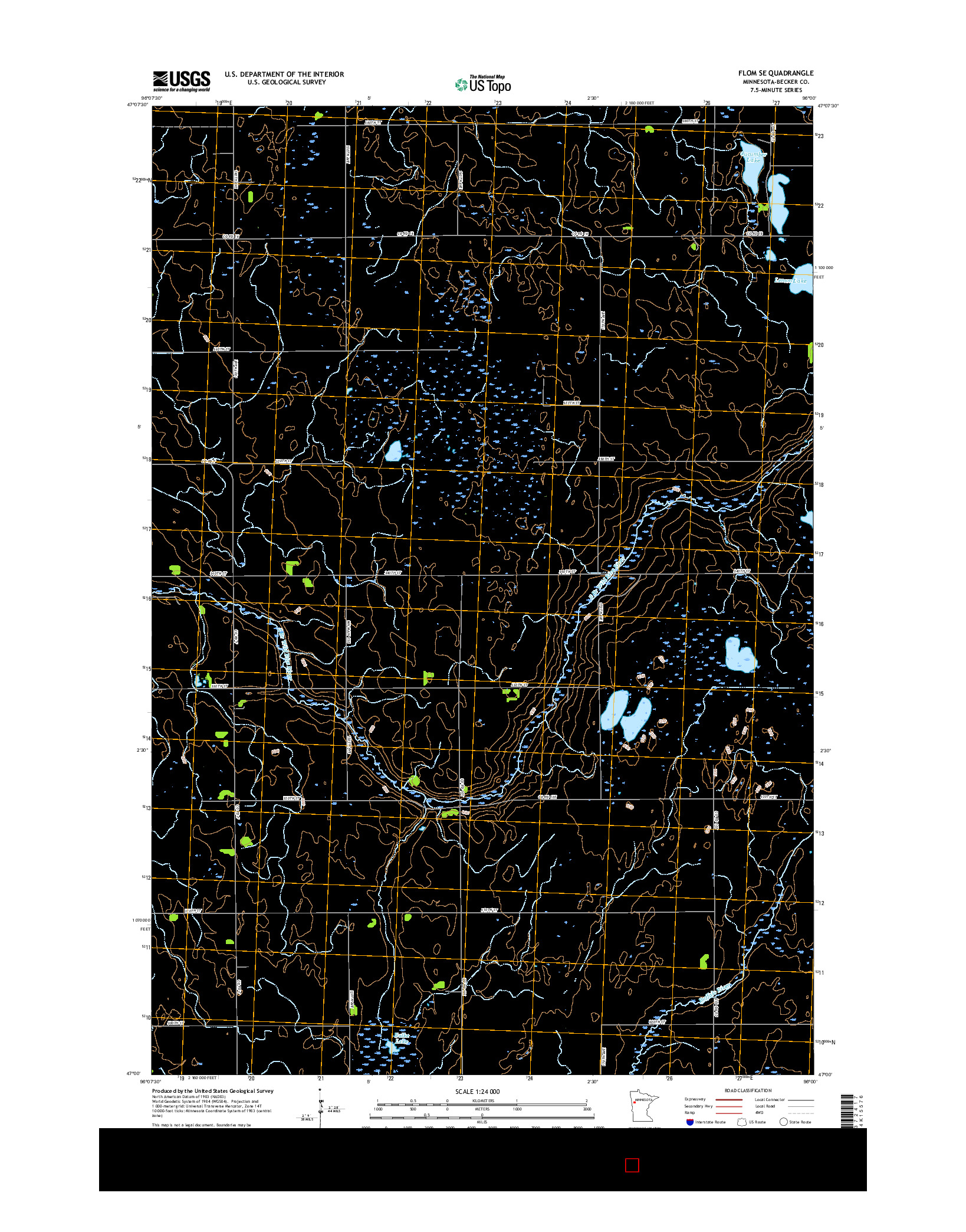 USGS US TOPO 7.5-MINUTE MAP FOR FLOM SE, MN 2016