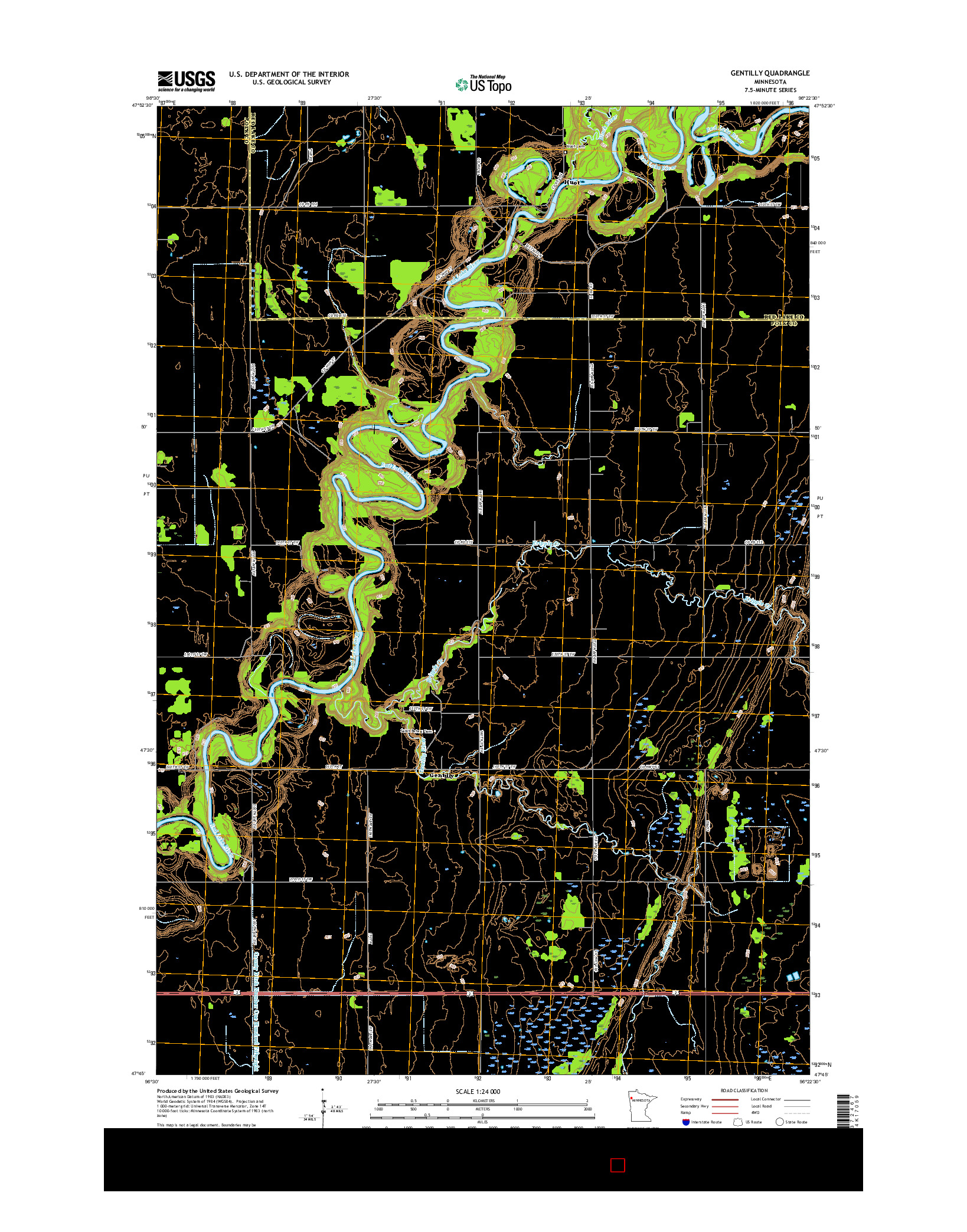 USGS US TOPO 7.5-MINUTE MAP FOR GENTILLY, MN 2016