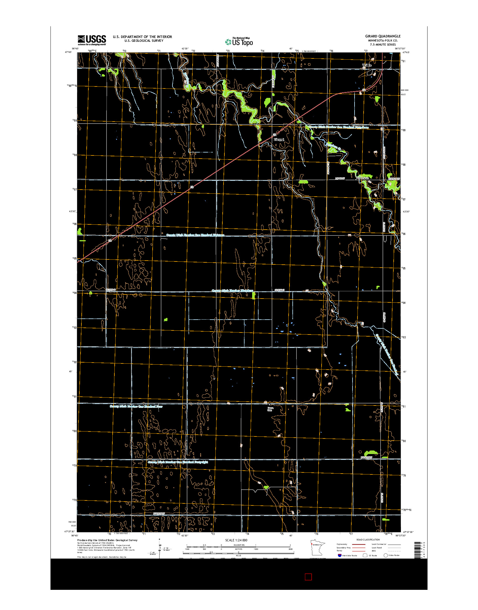USGS US TOPO 7.5-MINUTE MAP FOR GIRARD, MN 2016