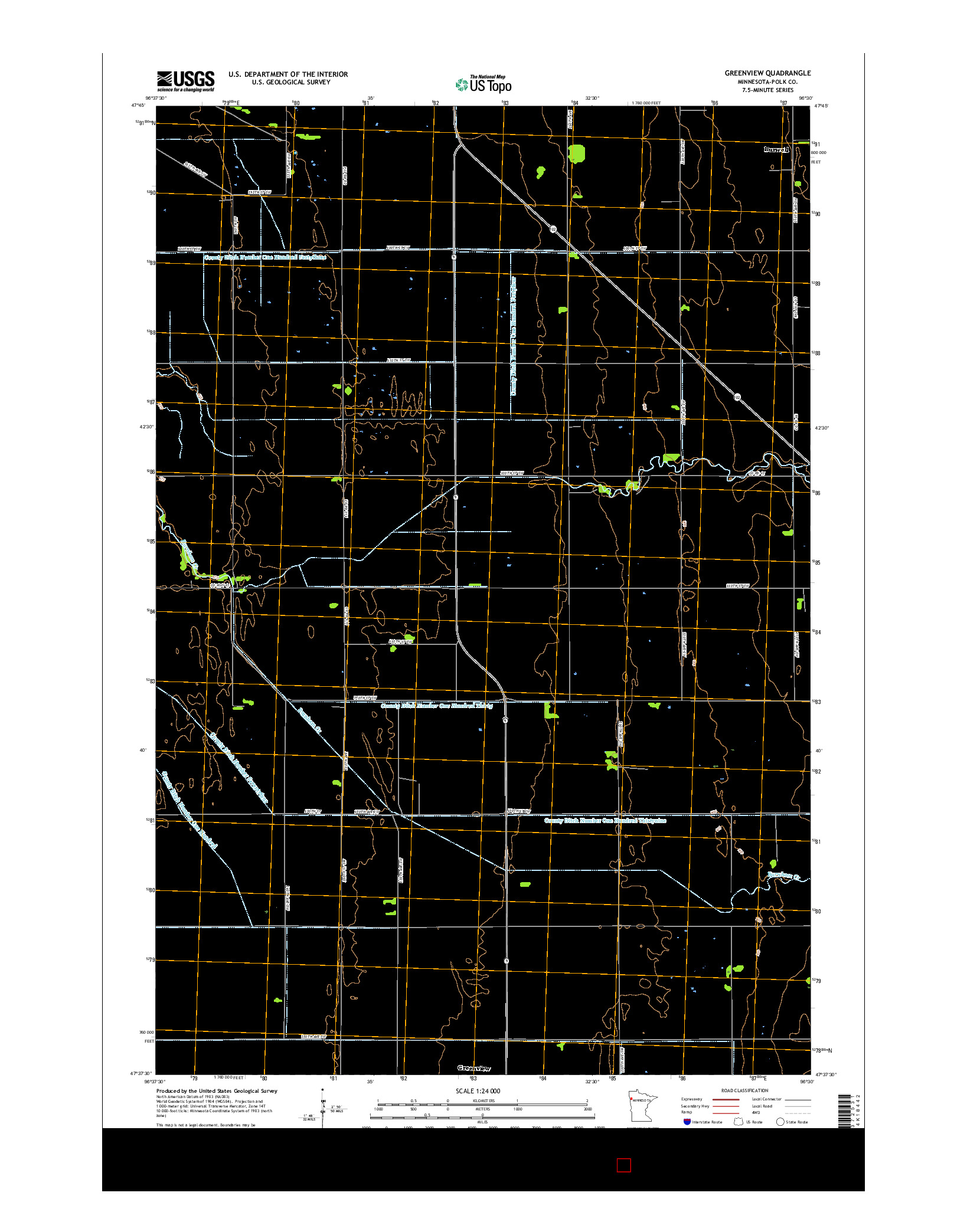 USGS US TOPO 7.5-MINUTE MAP FOR GREENVIEW, MN 2016