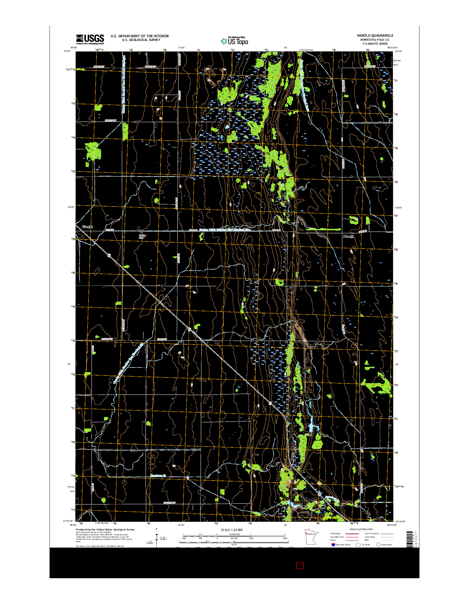 USGS US TOPO 7.5-MINUTE MAP FOR HAROLD, MN 2016