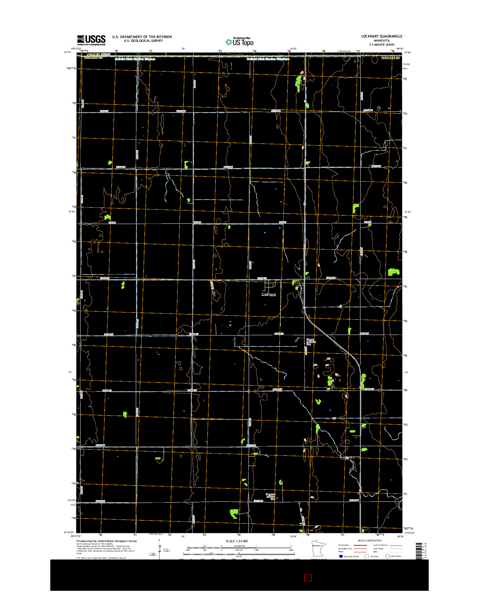 USGS US TOPO 7.5-MINUTE MAP FOR LOCKHART, MN 2016
