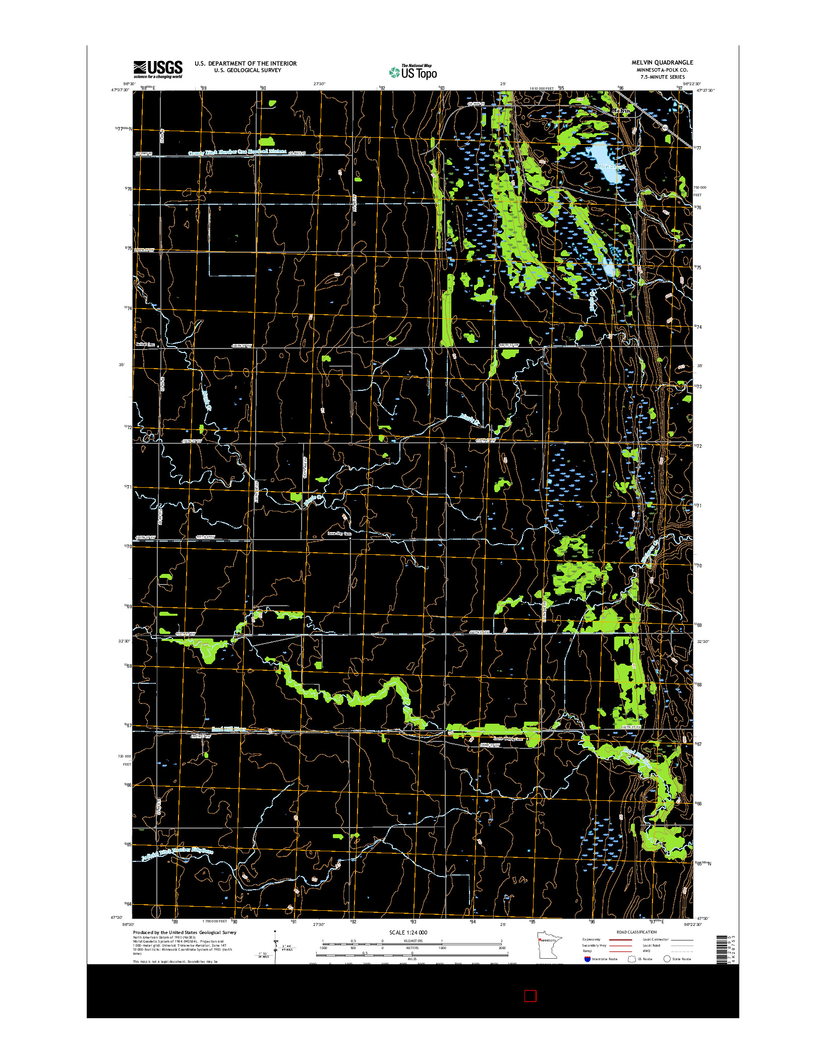 USGS US TOPO 7.5-MINUTE MAP FOR MELVIN, MN 2016