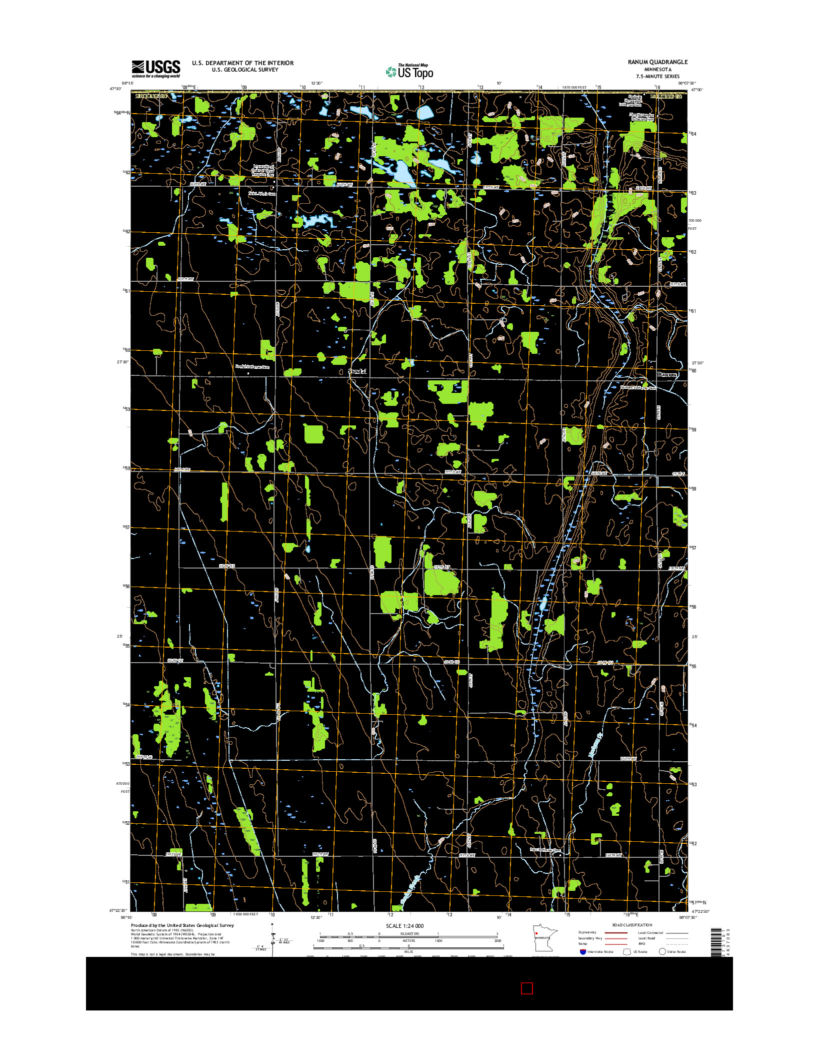 USGS US TOPO 7.5-MINUTE MAP FOR RANUM, MN 2016