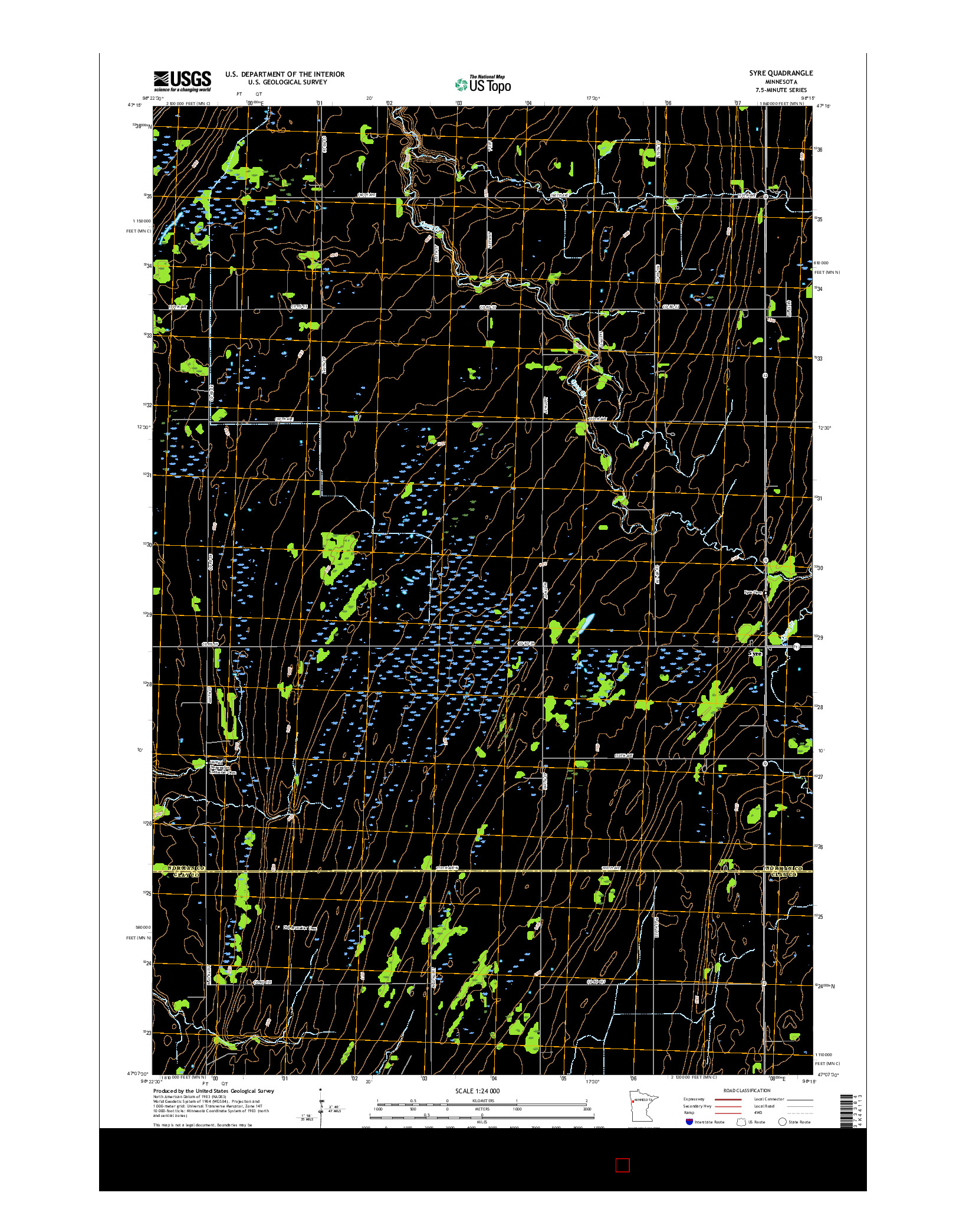 USGS US TOPO 7.5-MINUTE MAP FOR SYRE, MN 2016