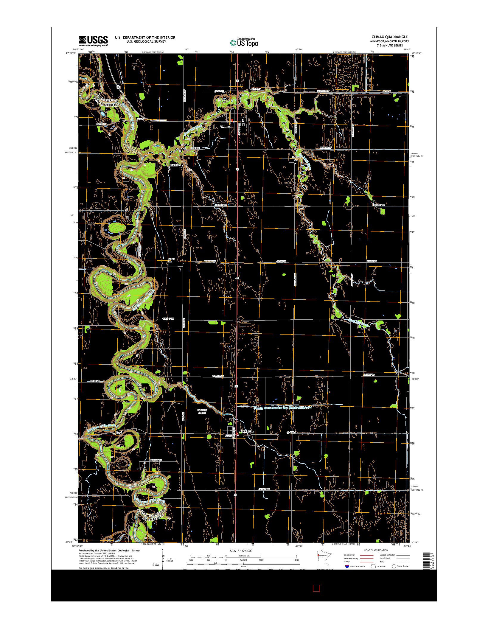 USGS US TOPO 7.5-MINUTE MAP FOR CLIMAX, MN-ND 2016