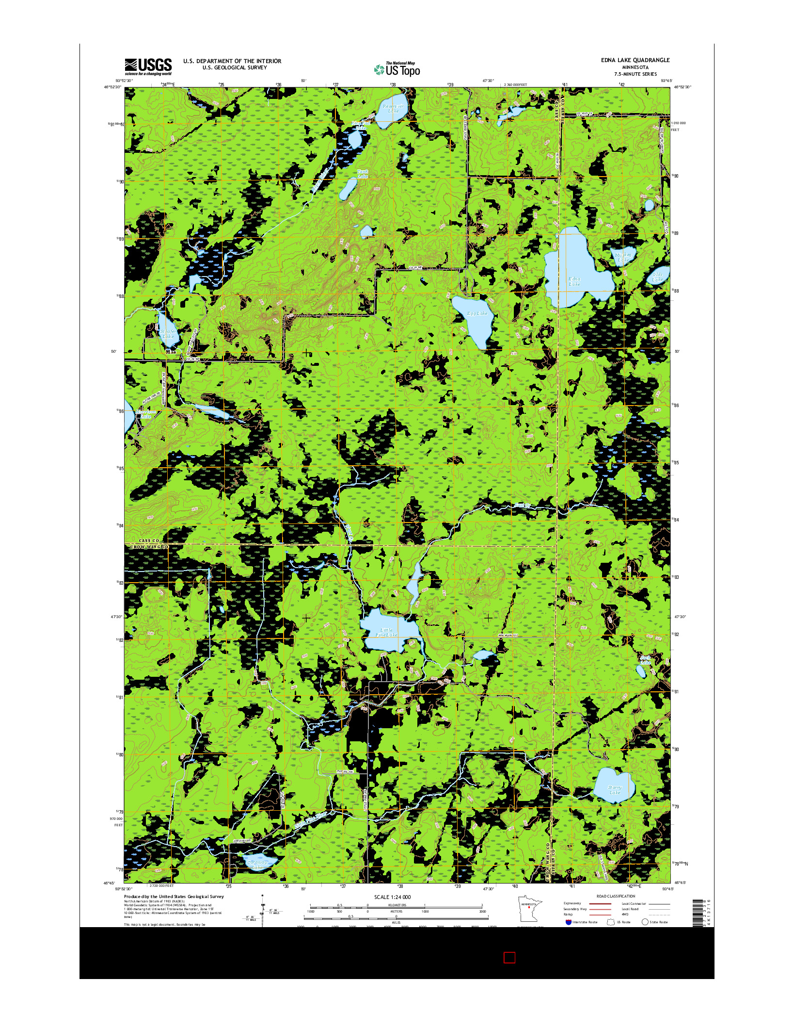 USGS US TOPO 7.5-MINUTE MAP FOR EDNA LAKE, MN 2016