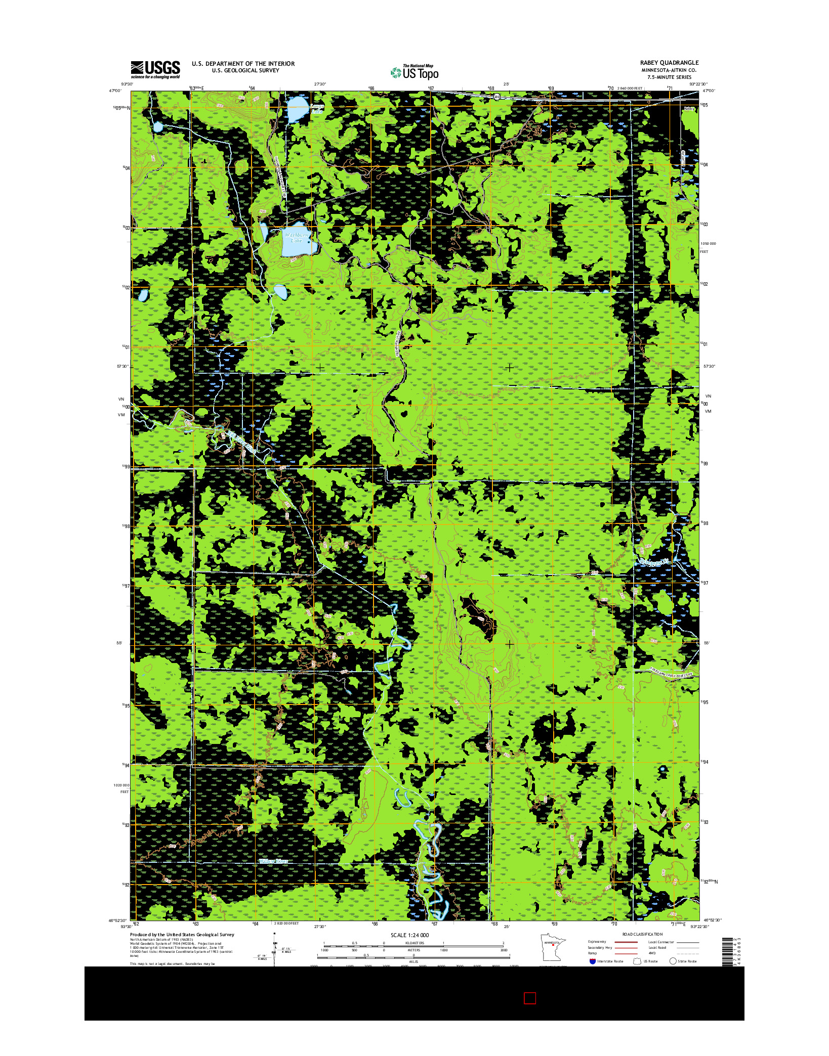 USGS US TOPO 7.5-MINUTE MAP FOR RABEY, MN 2016