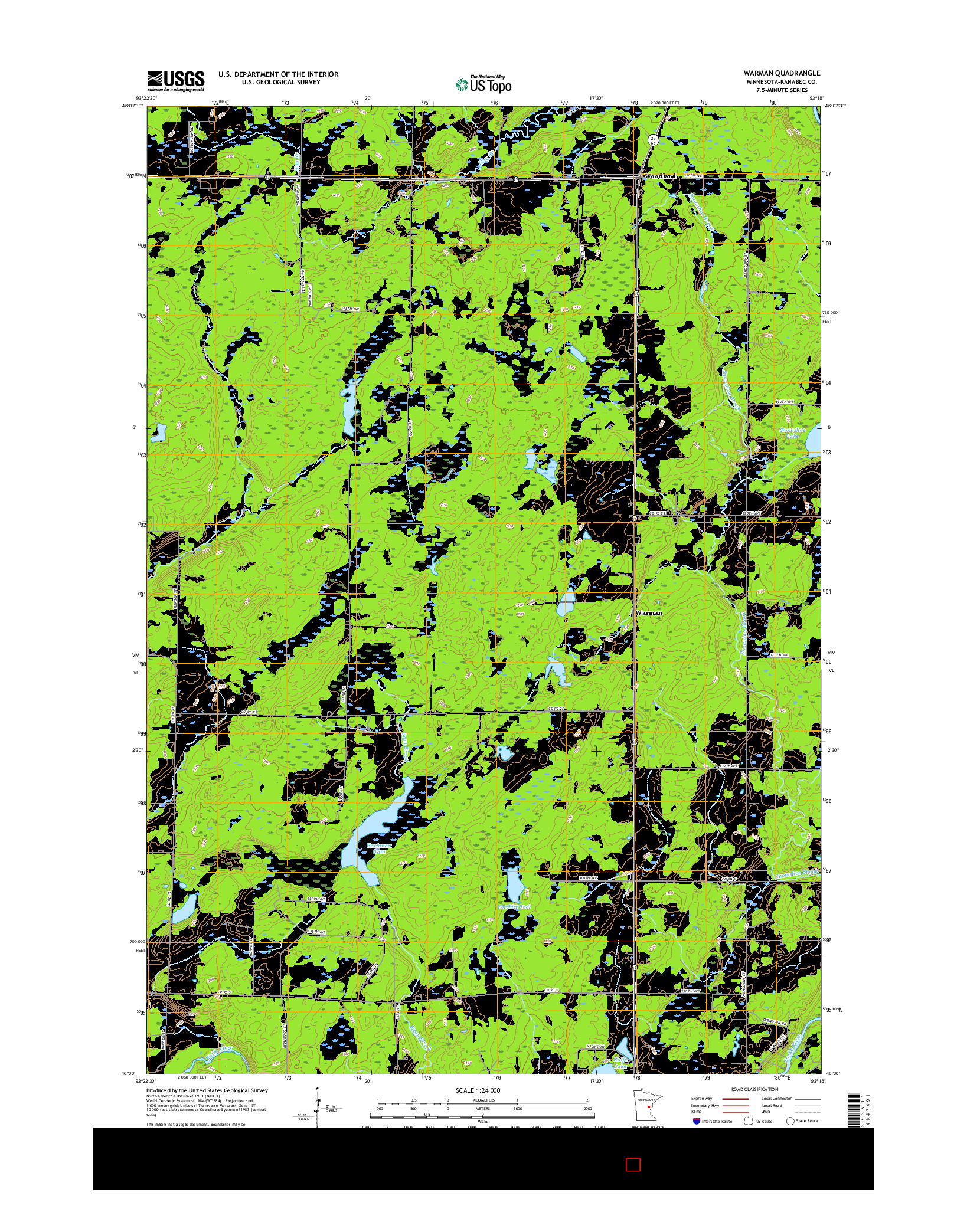 USGS US TOPO 7.5-MINUTE MAP FOR WARMAN, MN 2016