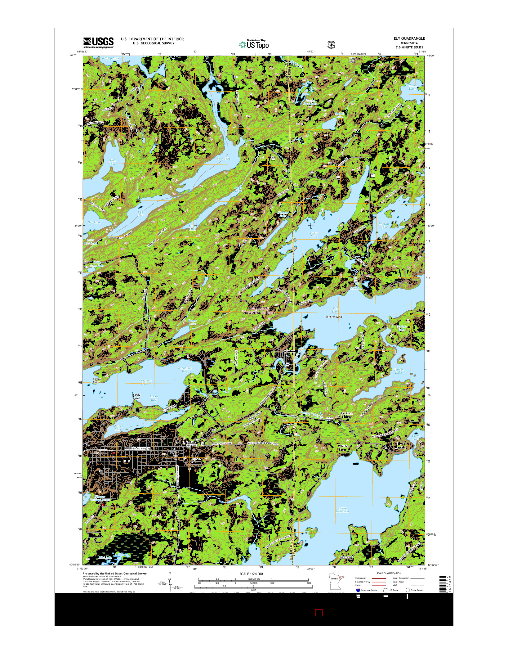 USGS US TOPO 7.5-MINUTE MAP FOR ELY, MN 2016