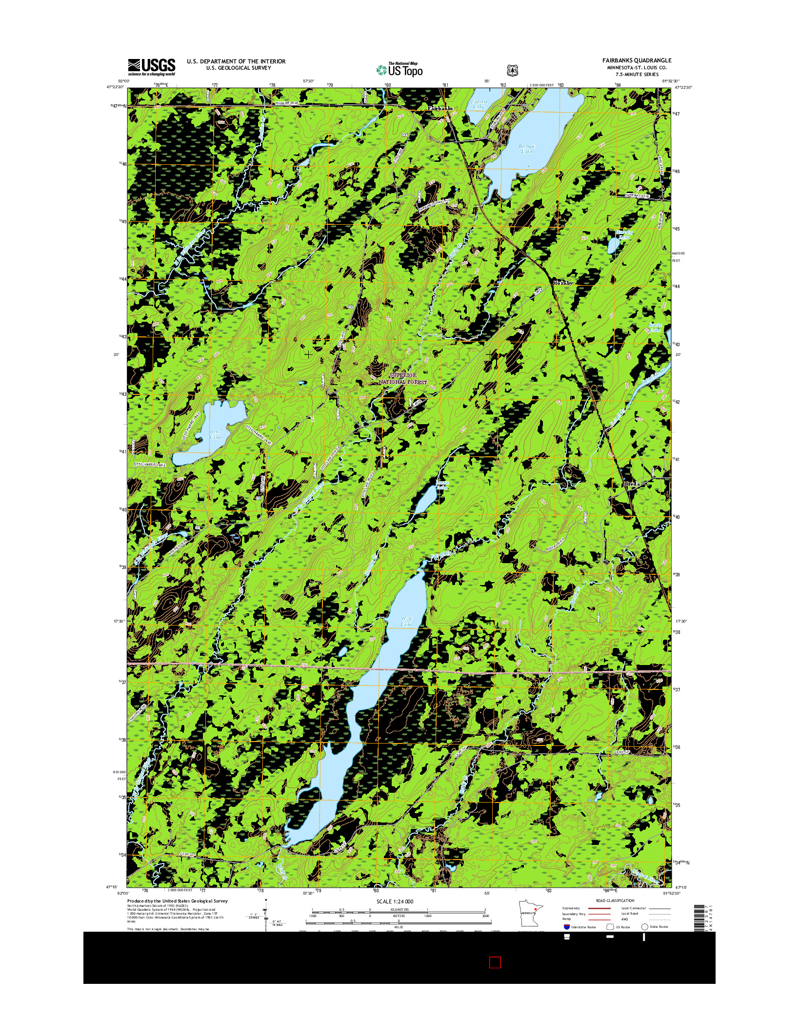 USGS US TOPO 7.5-MINUTE MAP FOR FAIRBANKS, MN 2016