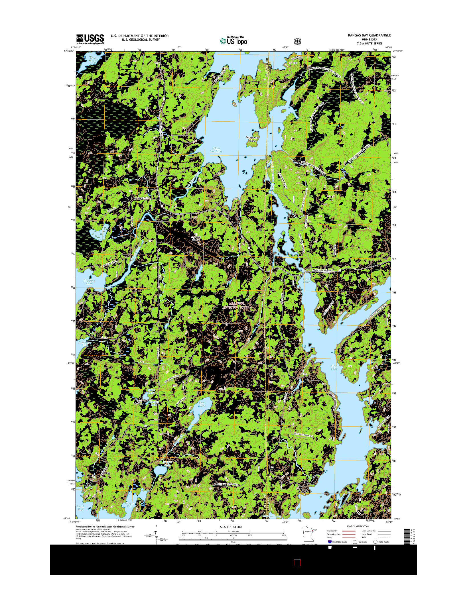USGS US TOPO 7.5-MINUTE MAP FOR KANGAS BAY, MN 2016