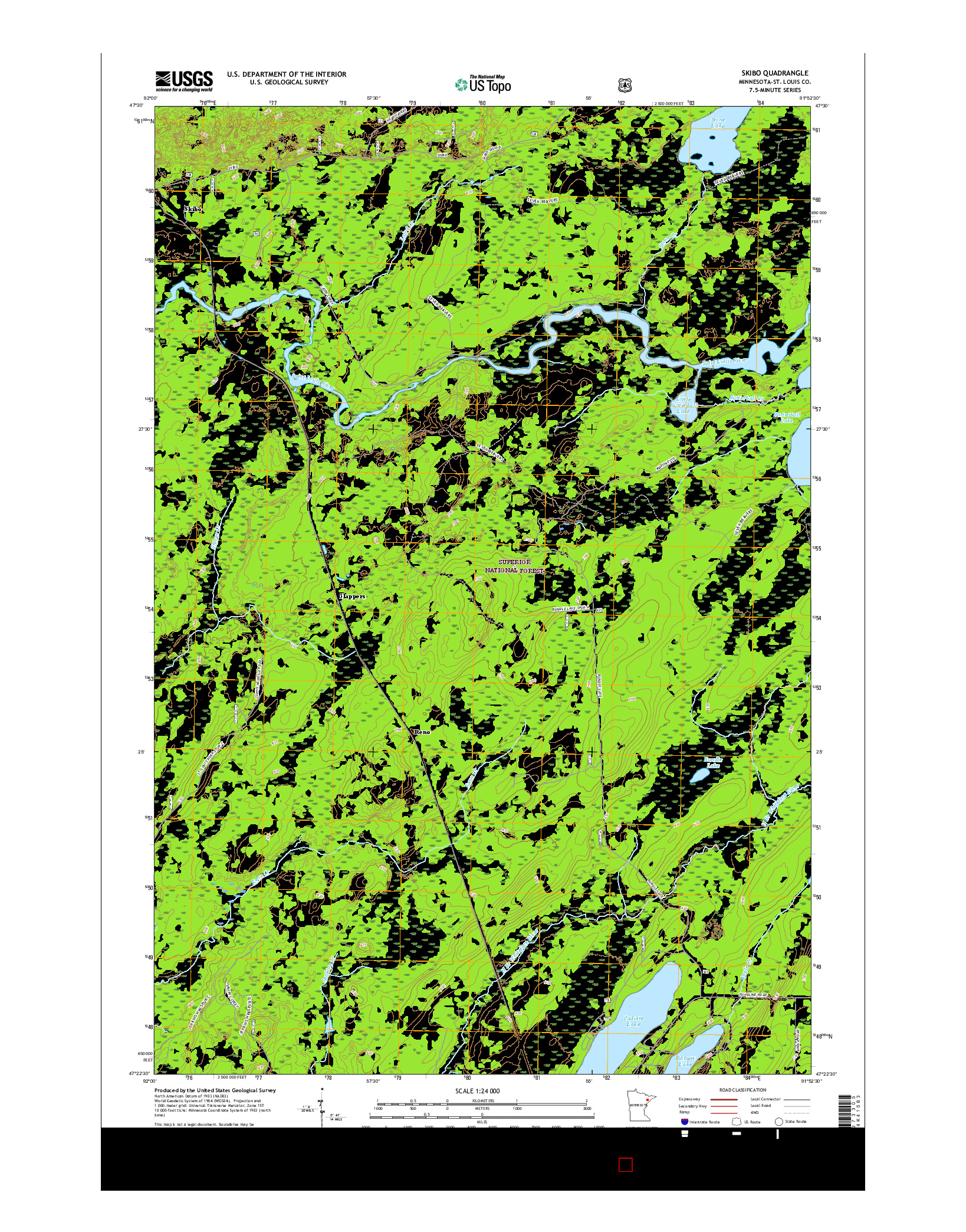 USGS US TOPO 7.5-MINUTE MAP FOR SKIBO, MN 2016