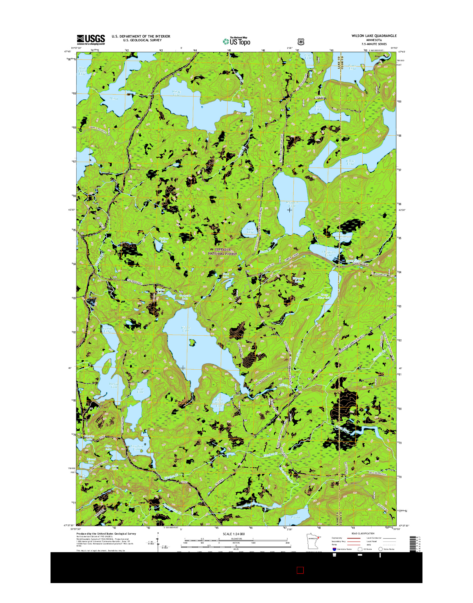 USGS US TOPO 7.5-MINUTE MAP FOR WILSON LAKE, MN 2016